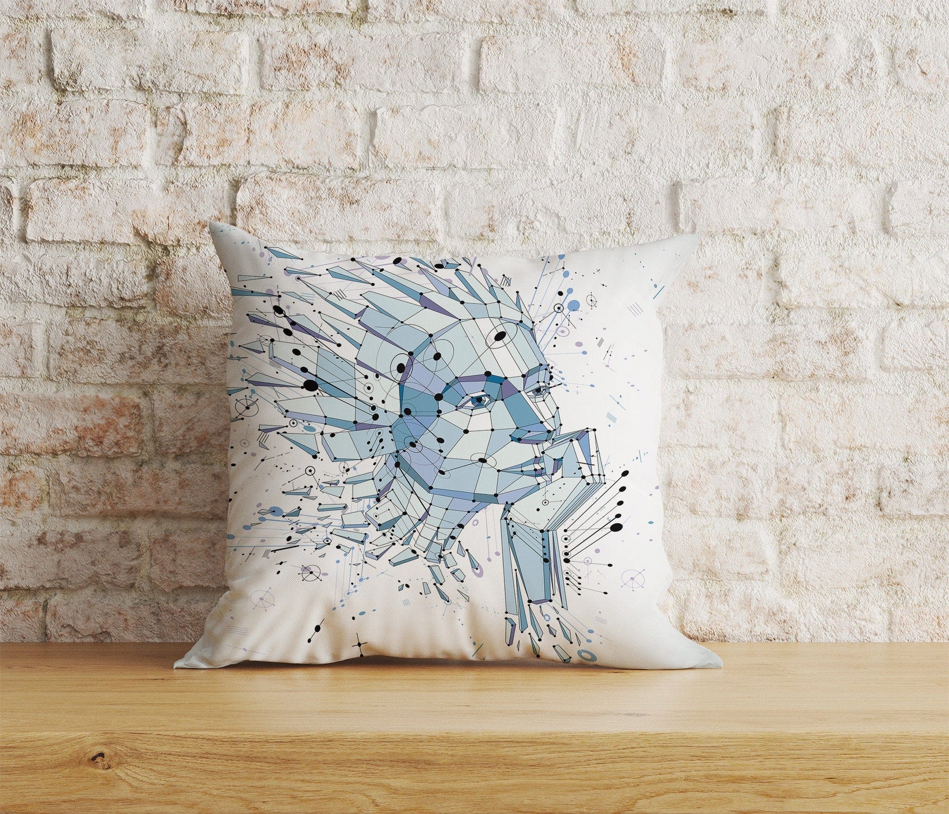Onay Home Textile Cushion Covers 1 / 12 x 12 inch (30 x 30 cm) Double Side 3D Vector Cushion Cover Abstract Face Pattern Pillow Cover