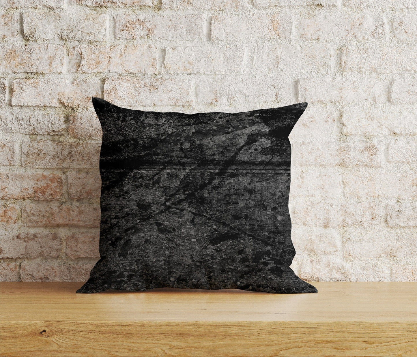 Onay Home Textile 12 x 12 inch (30 x 30 cm) Double Side / 9 Abstract Black Print Cushion Cover Rusty Black Pillow Cover
