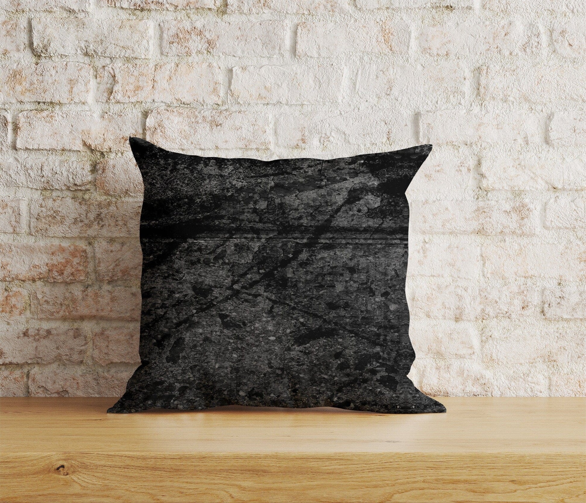 Onay Home Textile 12 x 12 inch (30 x 30 cm) Double Side / 9 Abstract Black Print Cushion Cover Rusty Black Pillow Cover