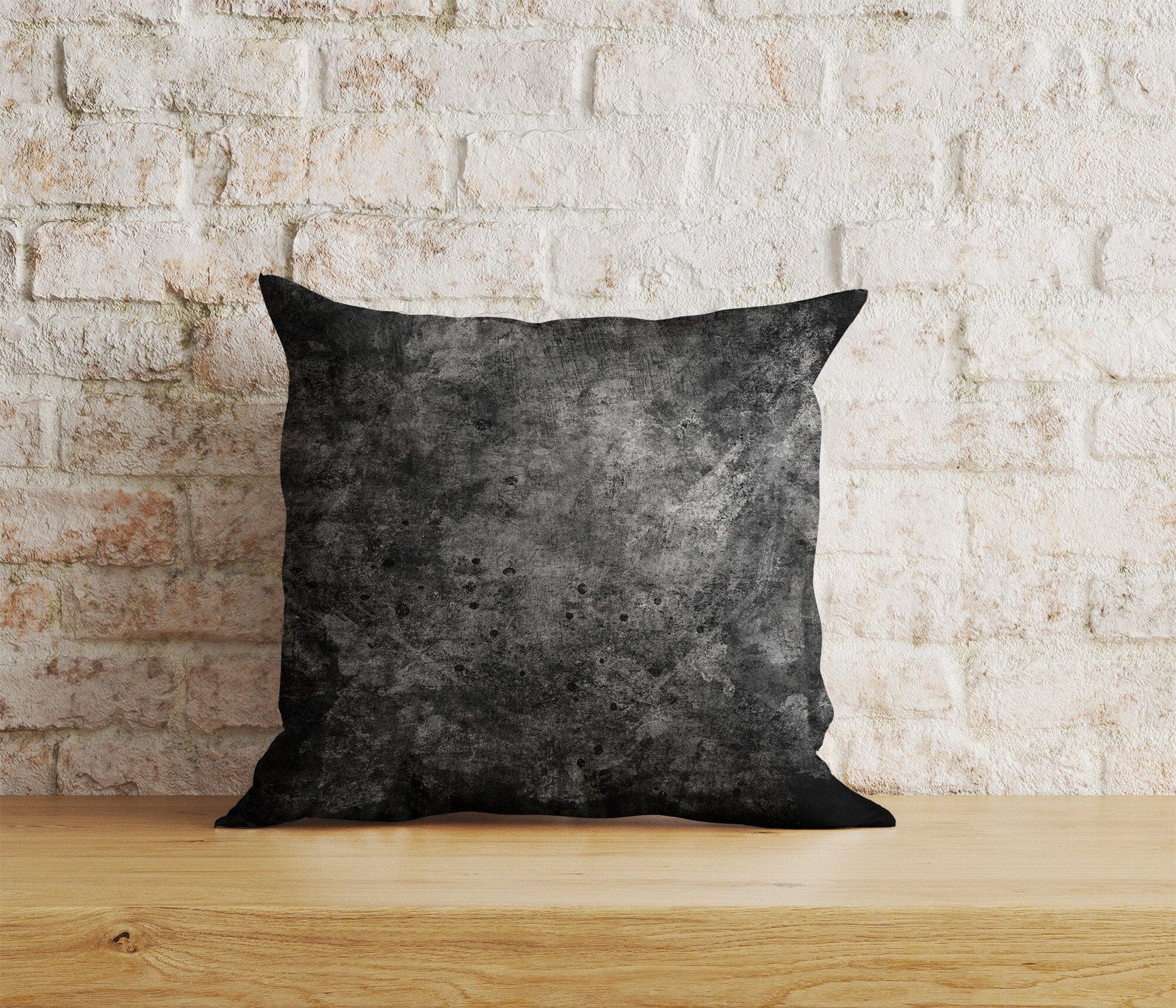 Onay Home Textile 12 x 12 inch (30 x 30 cm) Double Side / 7 Abstract Black Print Cushion Cover Rusty Black Pillow Cover