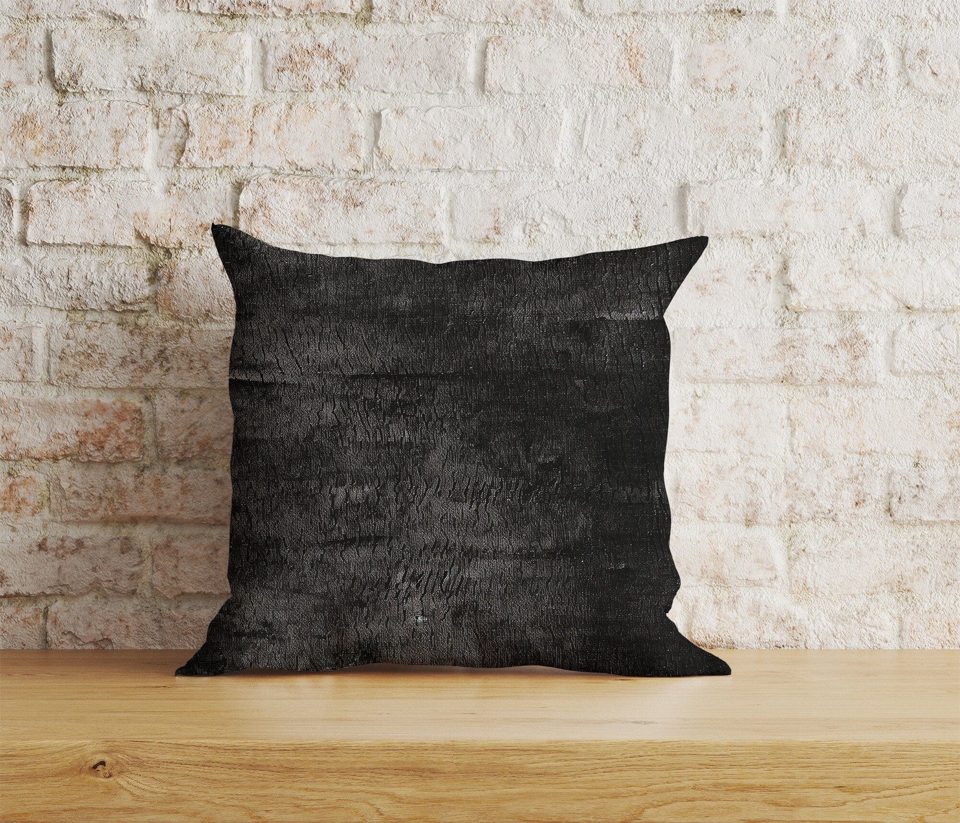 Onay Home Textile 12 x 12 inch (30 x 30 cm) Double Side / 6 Abstract Black Print Cushion Cover Rusty Black Pillow Cover