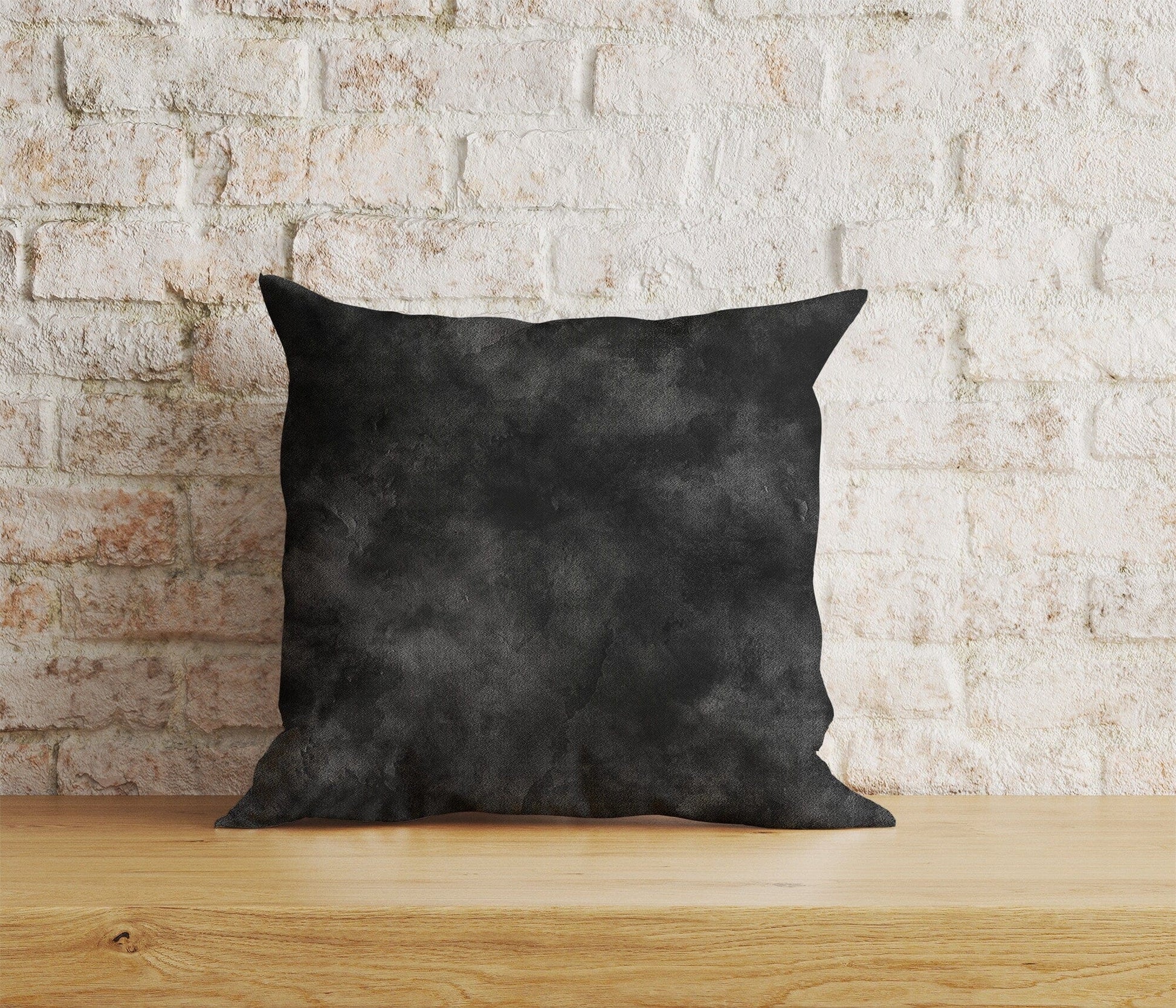 Onay Home Textile 12 x 12 inch (30 x 30 cm) Double Side / 3 Abstract Black Print Cushion Cover Rusty Black Pillow Cover
