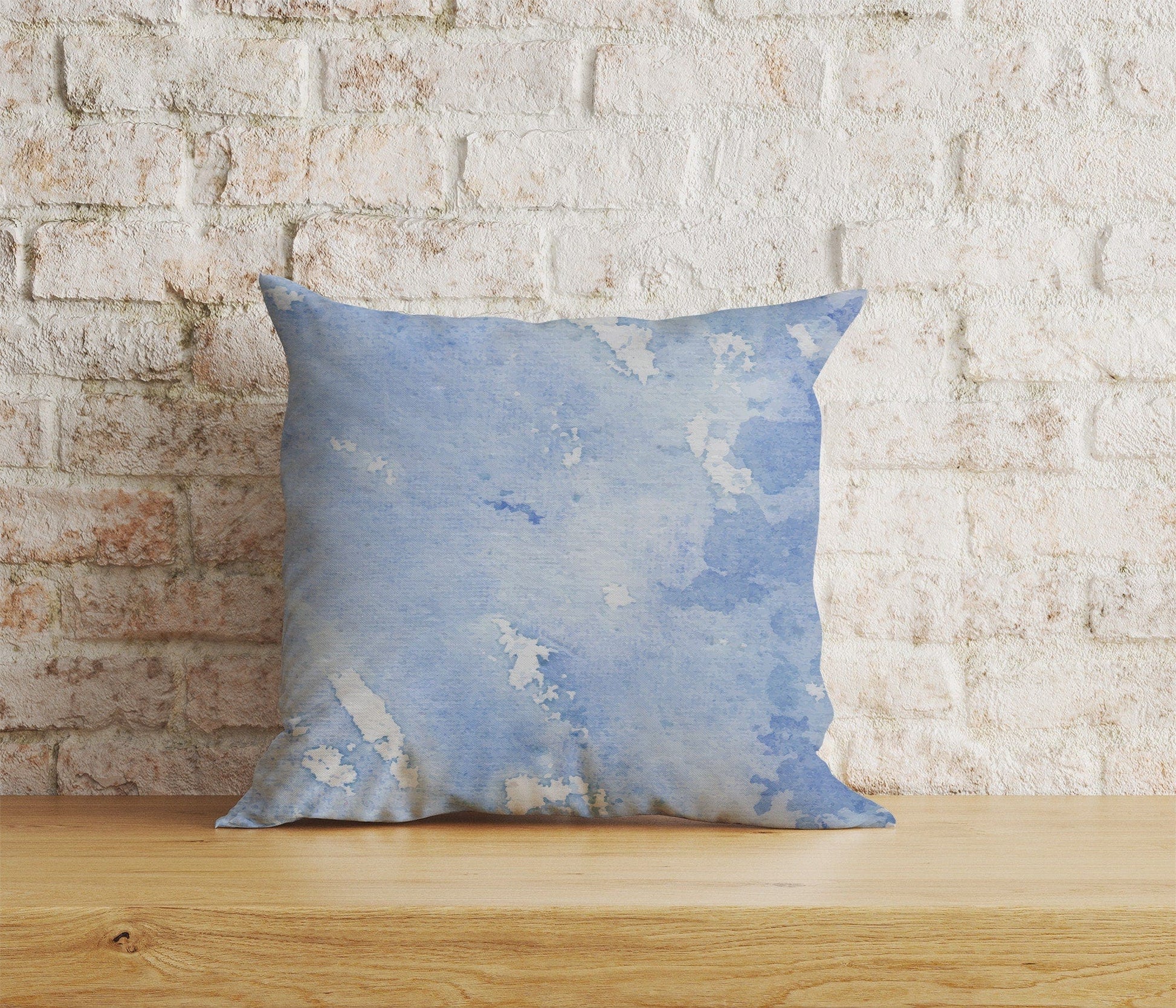 Onay Home Textile 9 / 12 x 12 inch (30 x 30 cm) Double Side Abstract Blue Print Cushion Cover Rusty Blue Pillow Cover