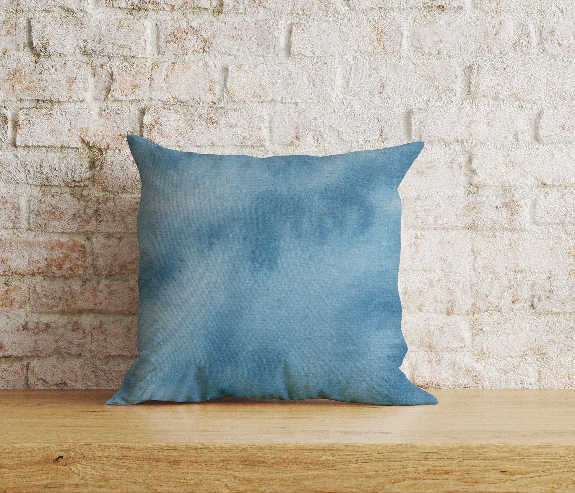 Onay Home Textile 3 / 12 x 12 inch (30 x 30 cm) Double Side Abstract Blue Print Cushion Cover Rusty Blue Pillow Cover