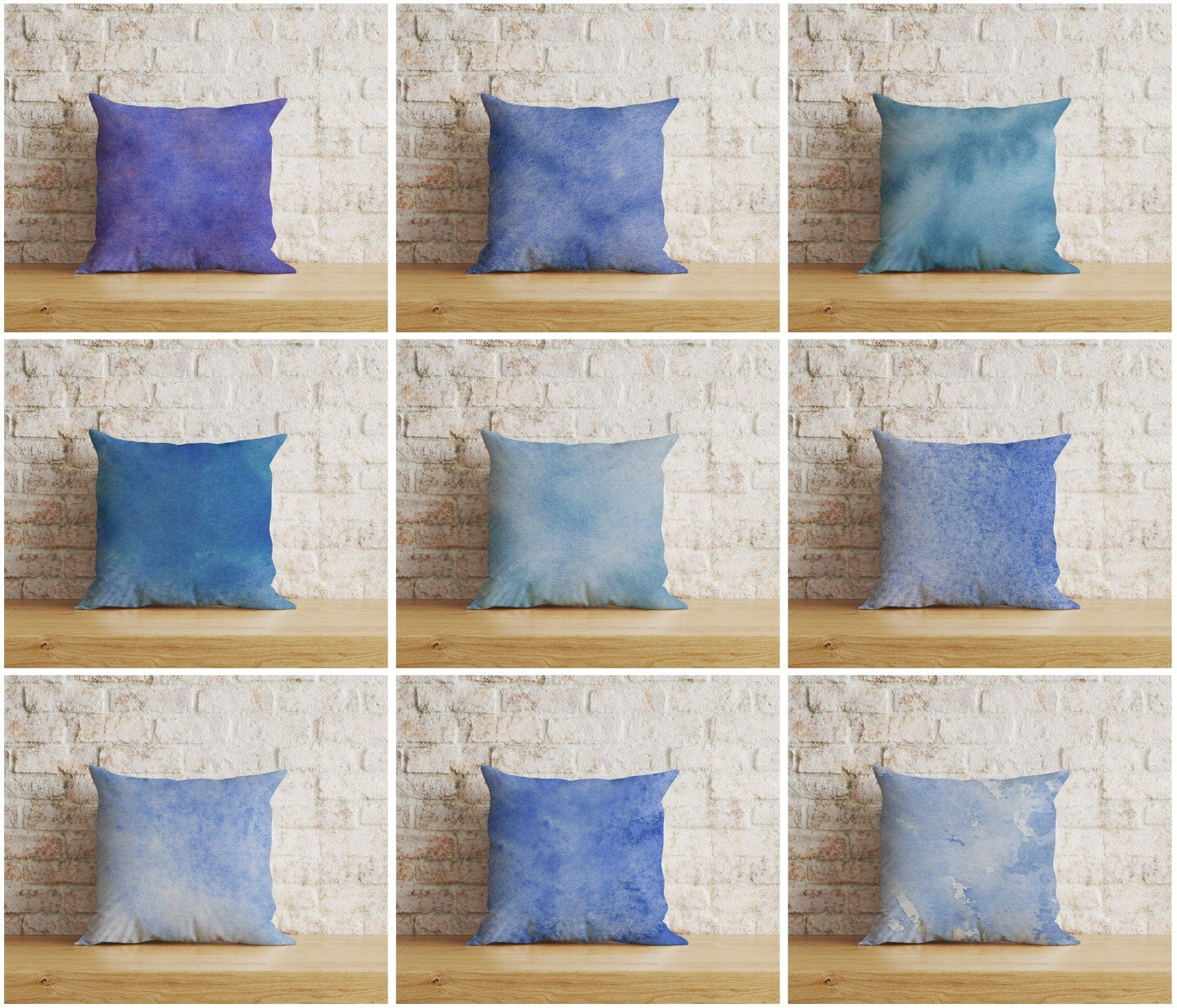 Onay Home Textile Abstract Blue Print Cushion Cover Rusty Blue Pillow Cover