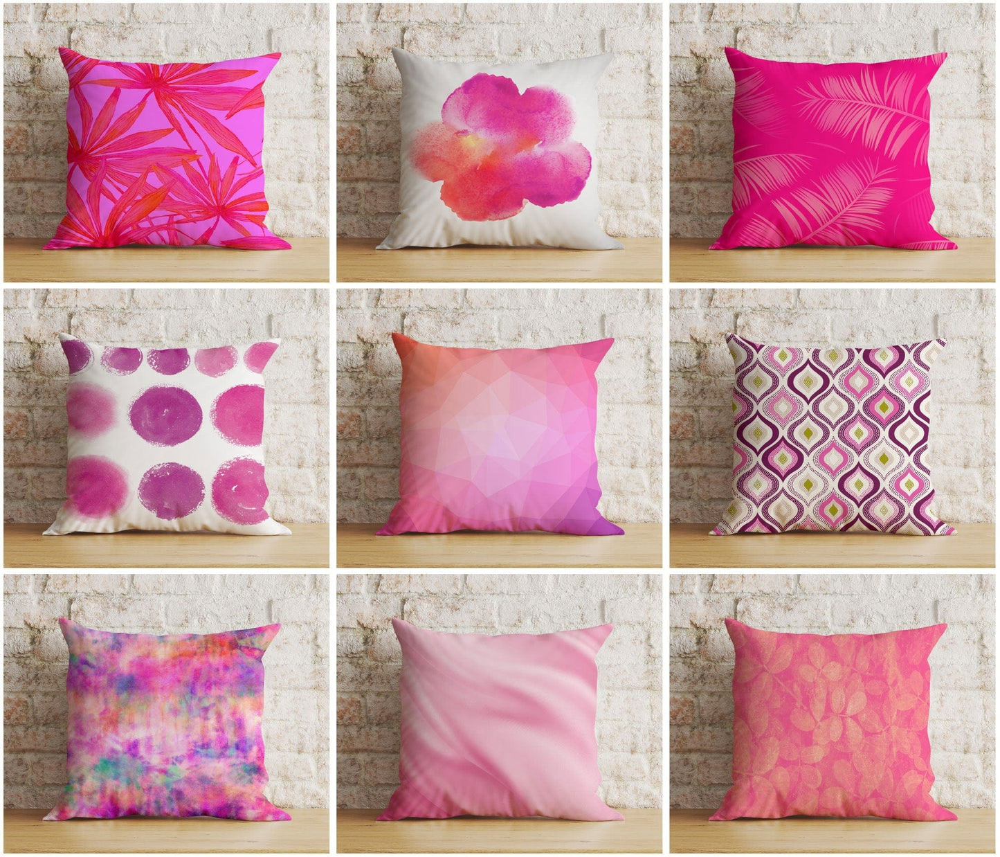 Onay Abstract Boho Fuchsia Modern Cushion Covers