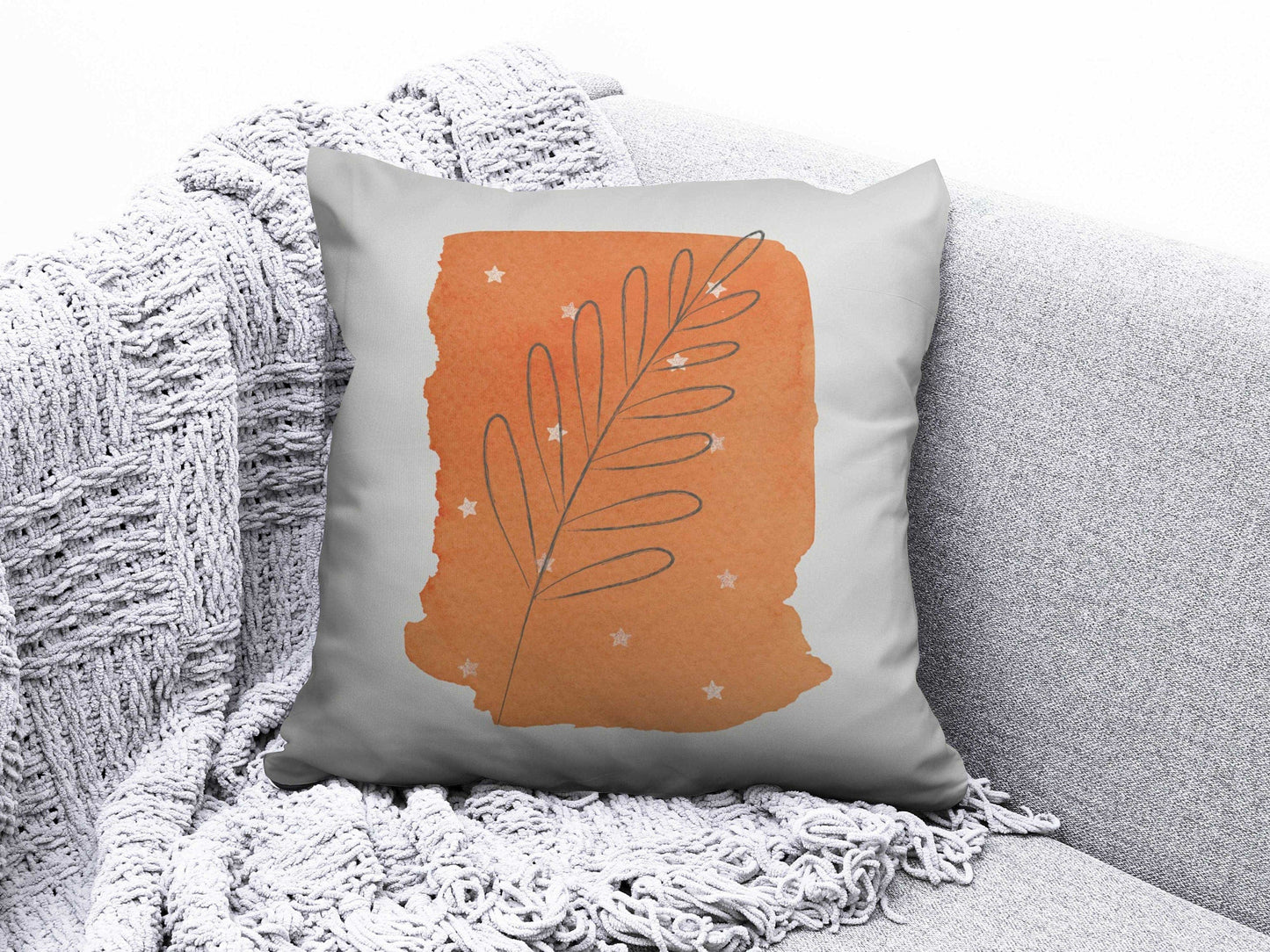 Onay 7 / 12 x 12 inch (30 x 30 cm) Double Side Abstract Boho Geometric Floral Burnt Orange Cushion Covers