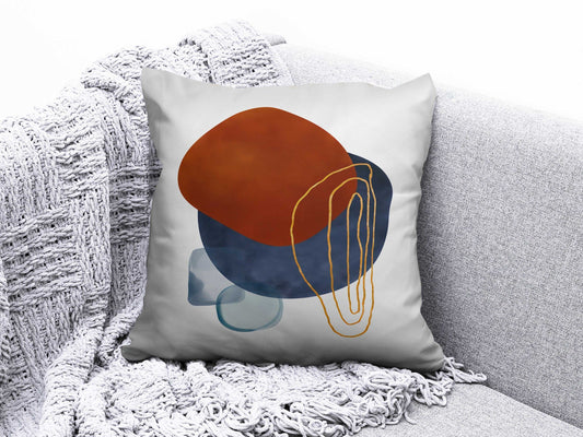 Onay 1 / 12 x 12 inch (30 x 30 cm) Double Side Abstract Boho Geometric Floral Burnt Orange Cushion Covers