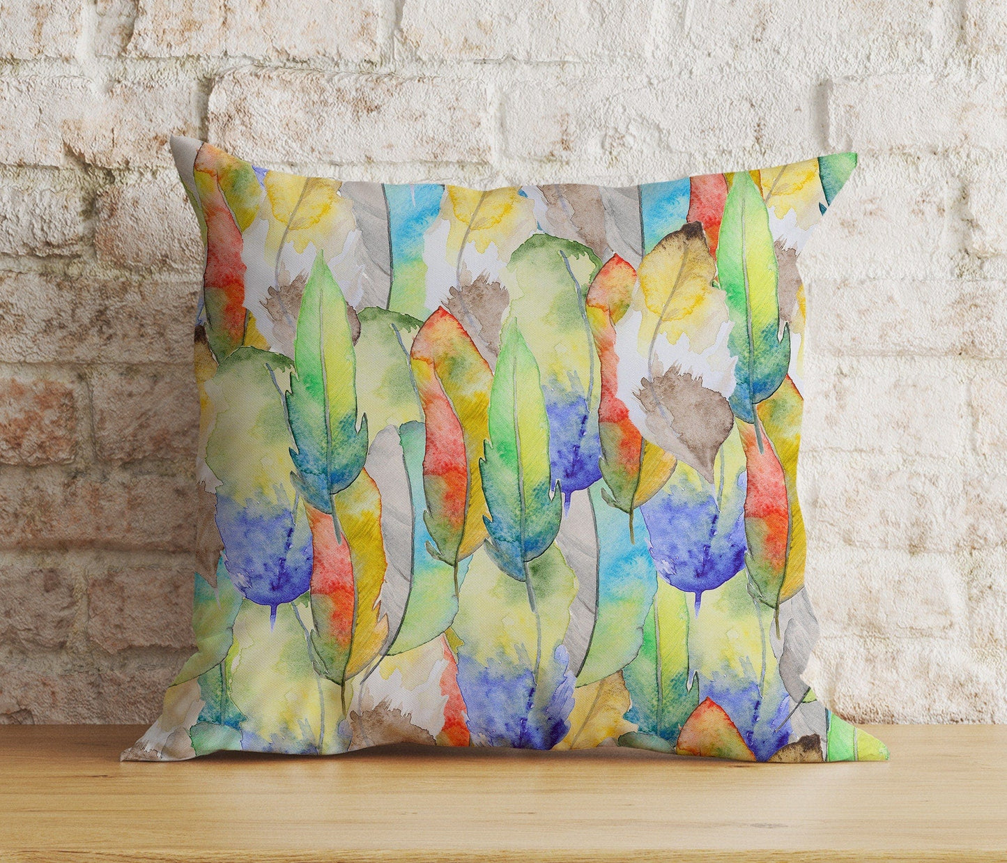 Onay 8 / 12 x 12 inch (30 x 30 cm) Double Side Abstract Botanical Watercolour Leaf Cushion Covers