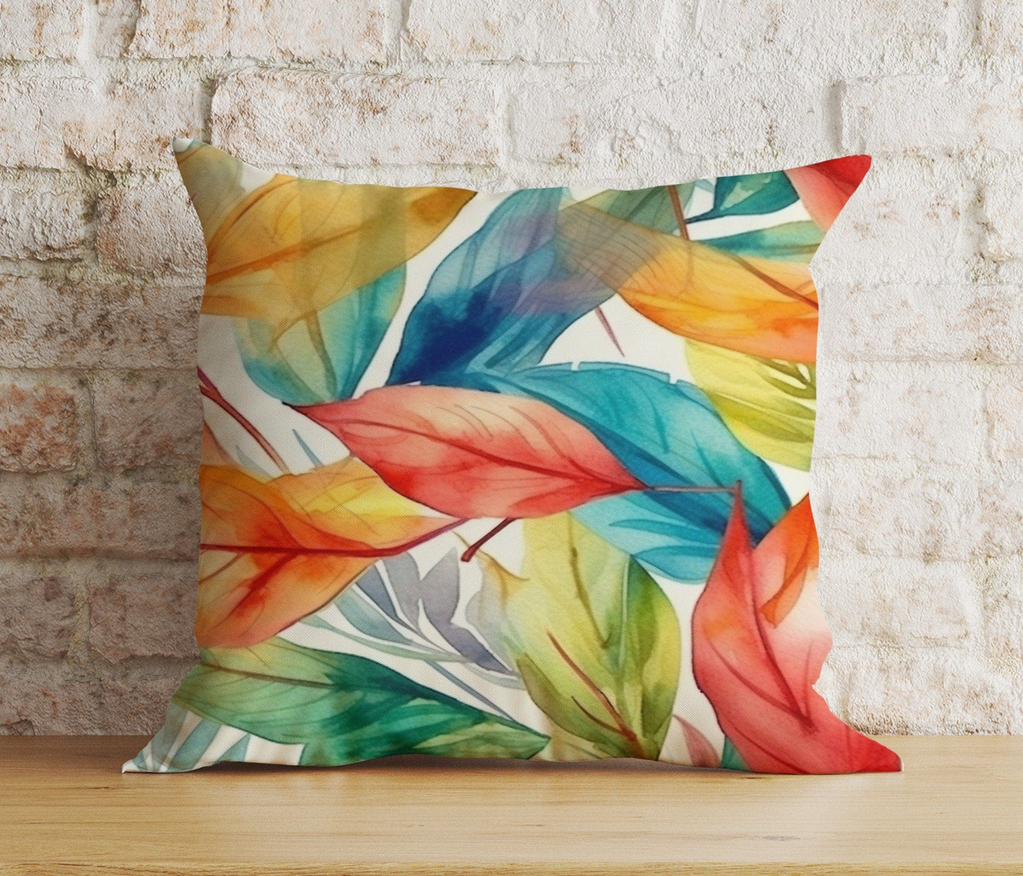 Onay 6 / 12 x 12 inch (30 x 30 cm) Double Side Abstract Botanical Watercolour Leaf Cushion Covers