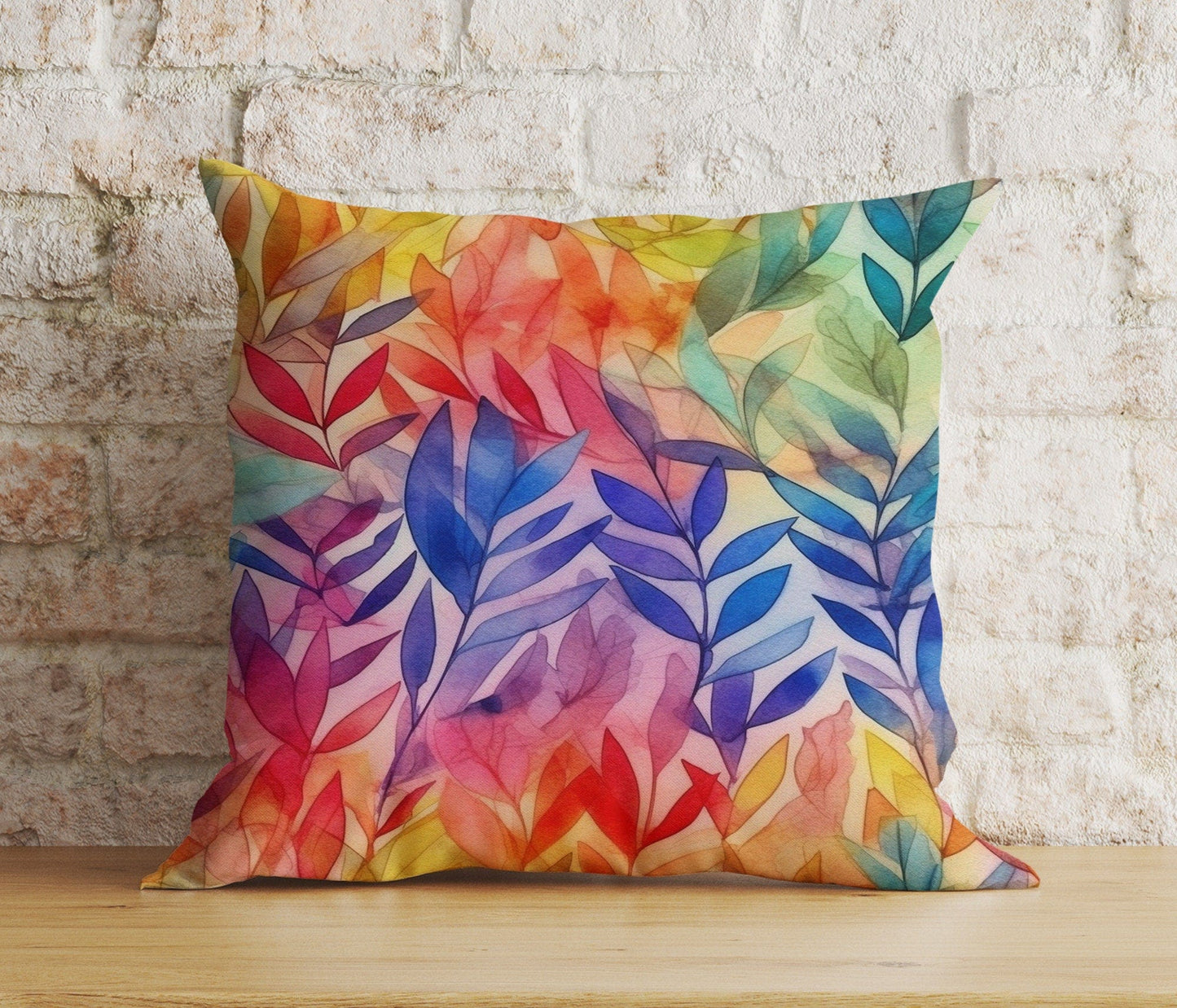 Onay 5 / 12 x 12 inch (30 x 30 cm) Double Side Abstract Botanical Watercolour Leaf Cushion Covers