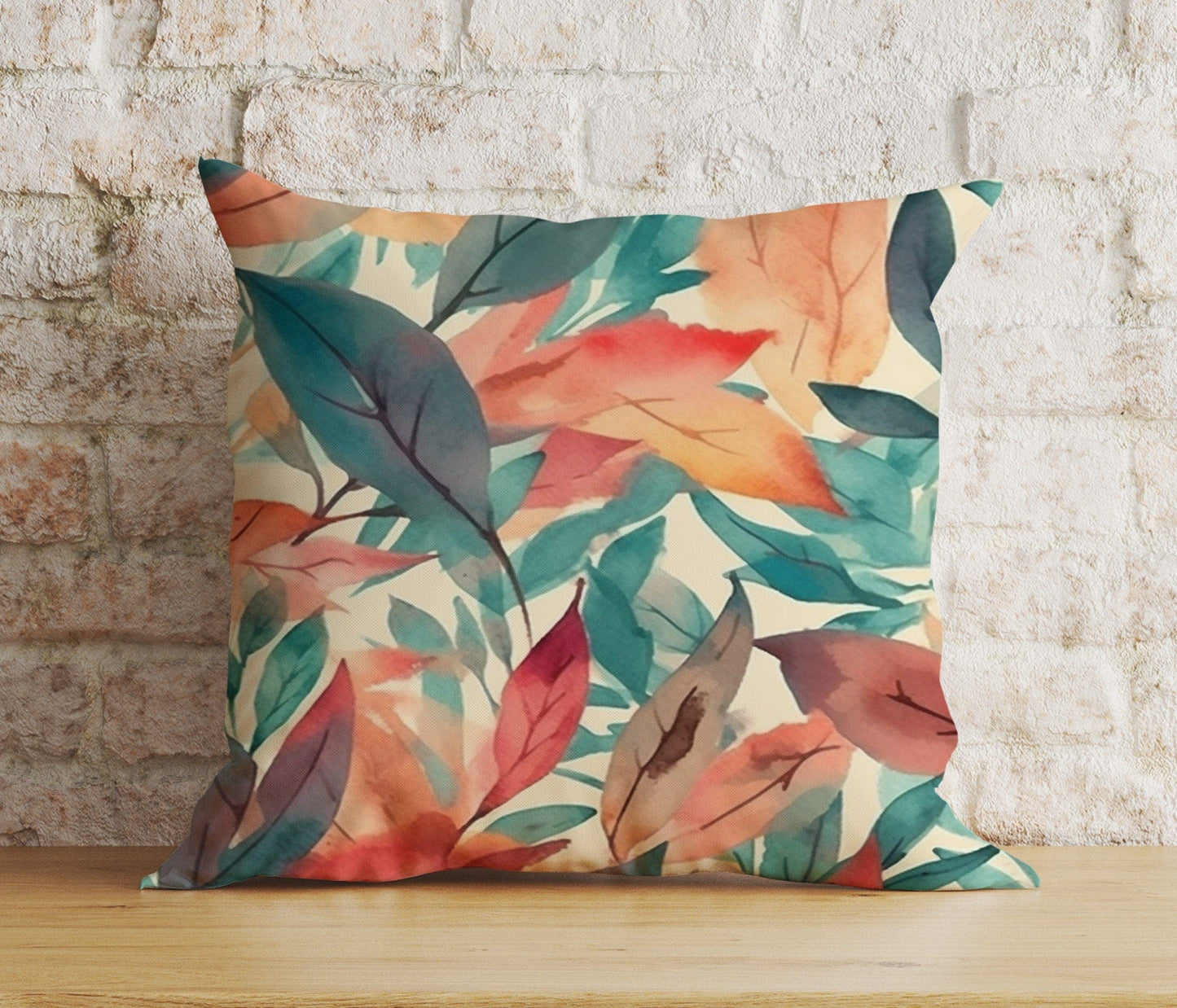Onay 4 / 12 x 12 inch (30 x 30 cm) Double Side Abstract Botanical Watercolour Leaf Cushion Covers