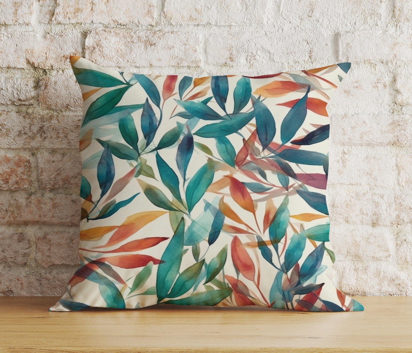 Onay 2 / 12 x 12 inch (30 x 30 cm) Double Side Abstract Botanical Watercolour Leaf Cushion Covers