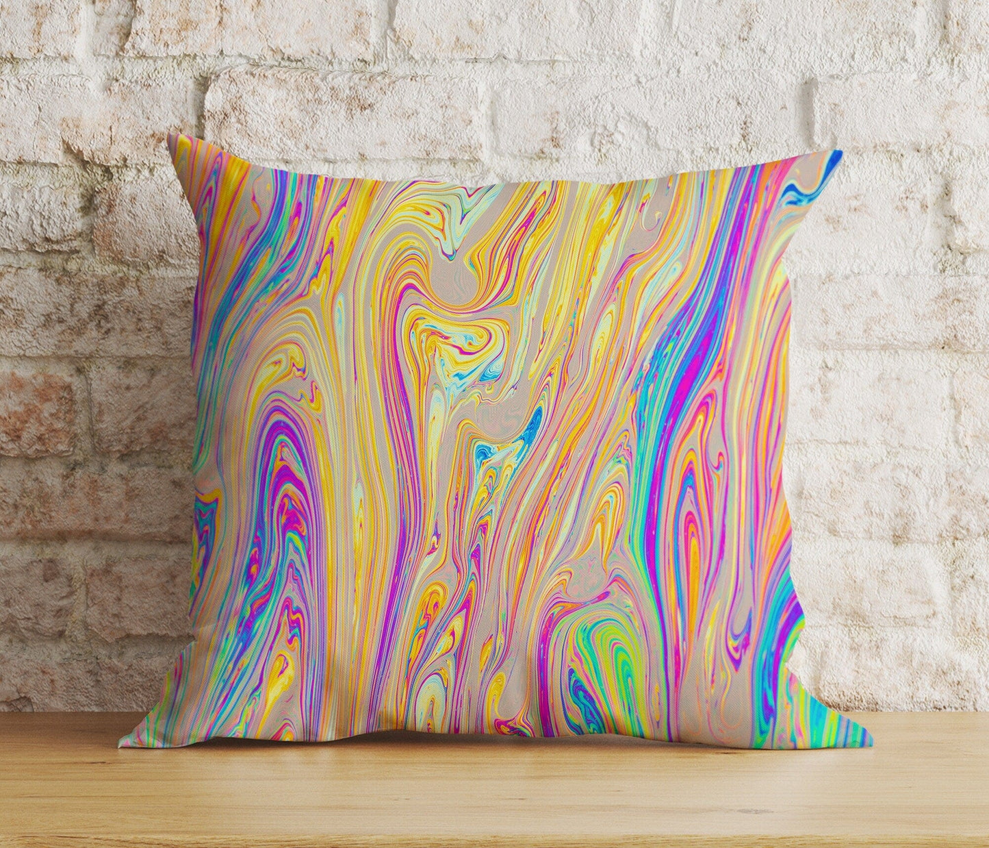 Onay 2 / 12 x 12 inch (30 x 30 cm) Double Side Abstract Colorful Vivid Bedroom Cushion Cover