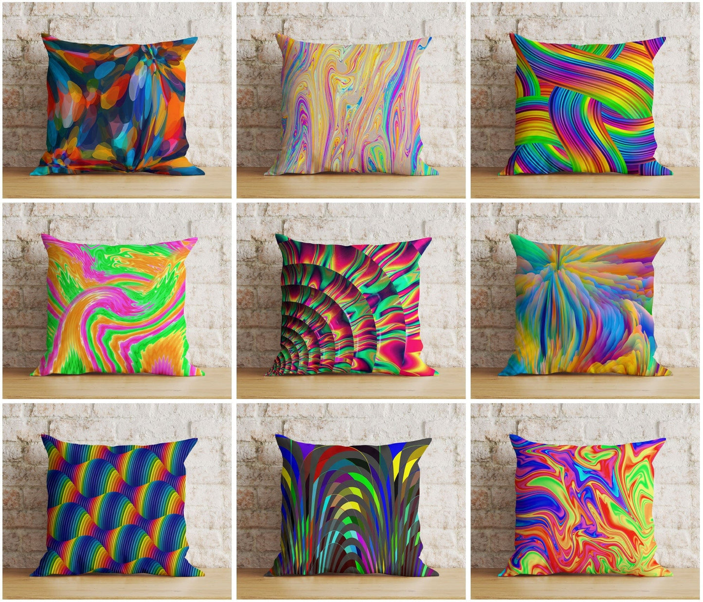 Onay Abstract Colorful Vivid Bedroom Cushion Cover