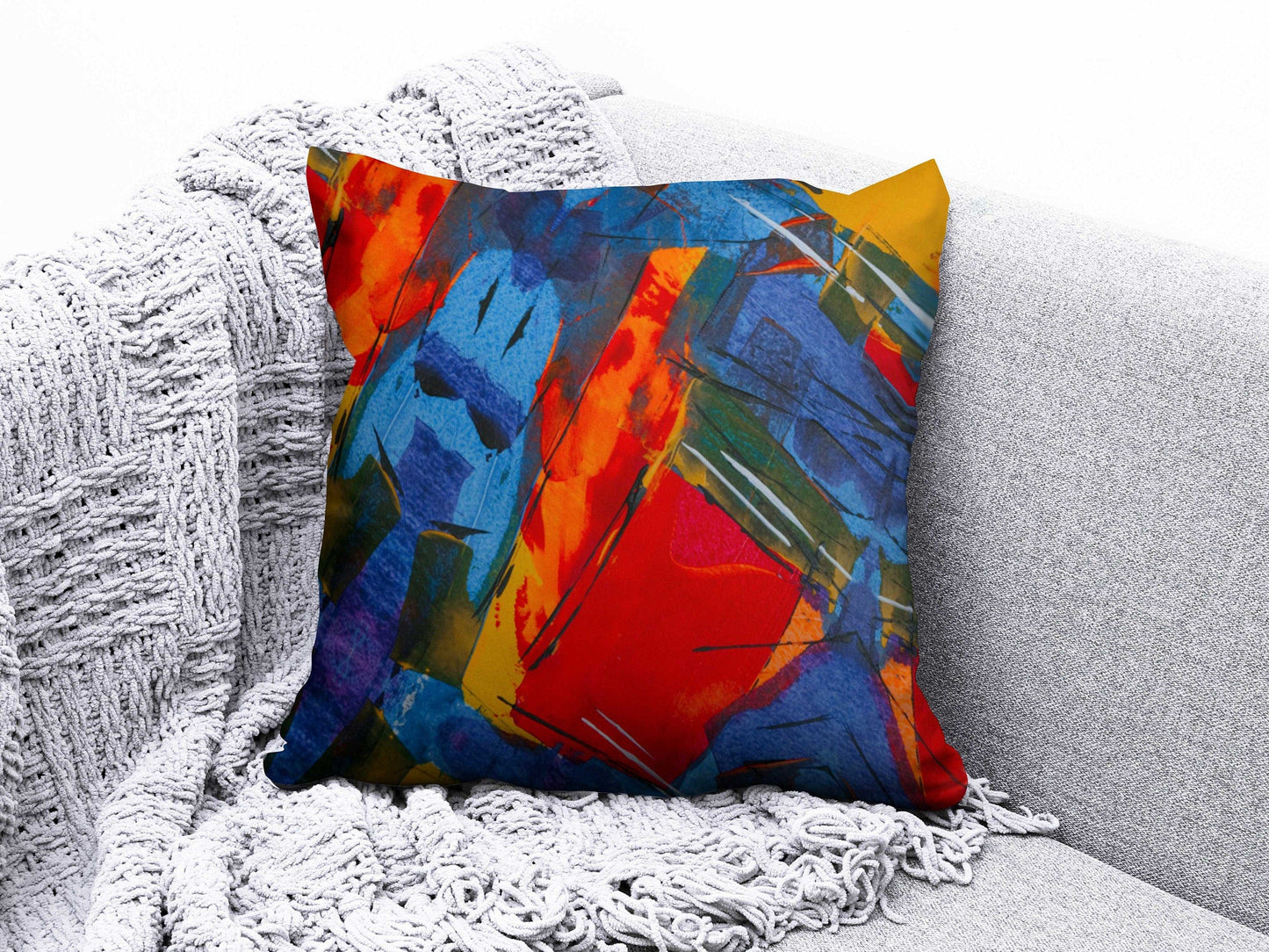 Onay 6 / 12 x 12 inch (30 x 30 cm) Double Side Abstract Colourful Art Deco Cushion Cover Artistic Accent Pillow Covers