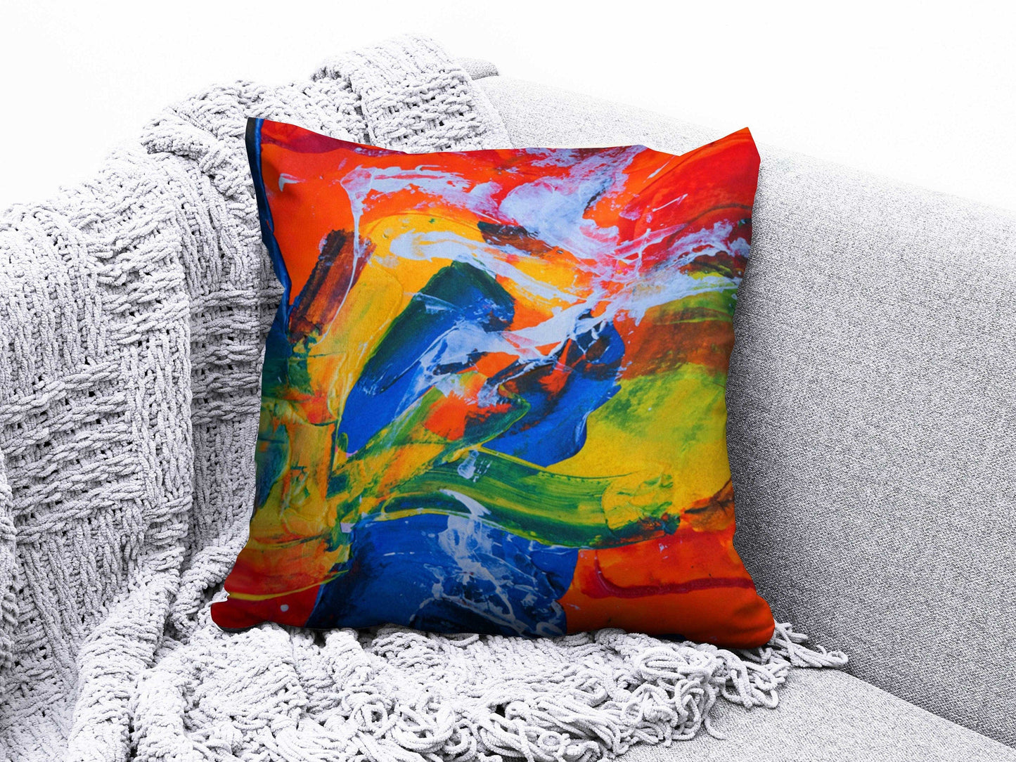 Onay 4 / 12 x 12 inch (30 x 30 cm) Double Side Abstract Colourful Art Deco Cushion Cover Artistic Accent Pillow Covers