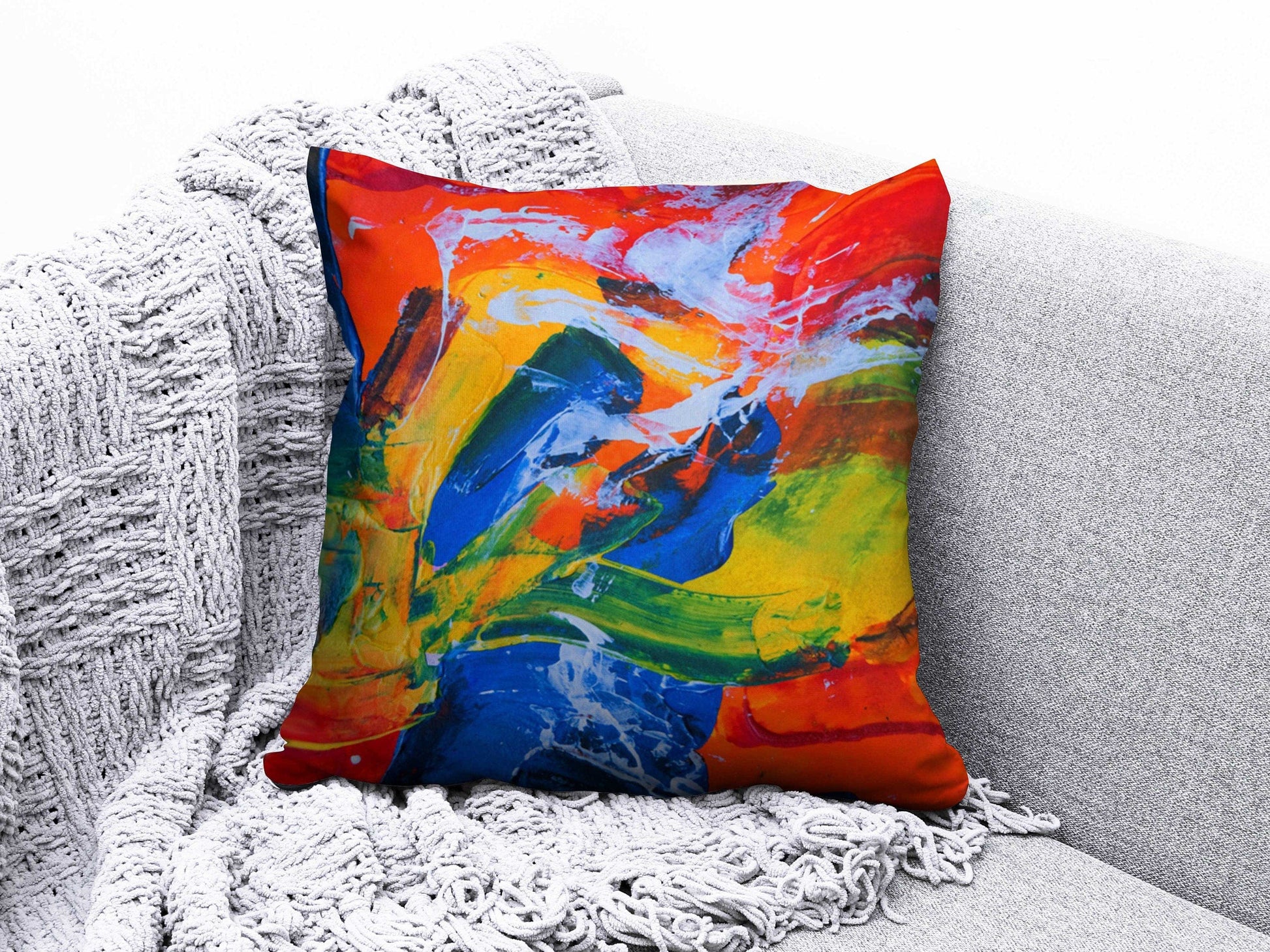 Onay 4 / 12 x 12 inch (30 x 30 cm) Double Side Abstract Colourful Art Deco Cushion Cover Artistic Accent Pillow Covers
