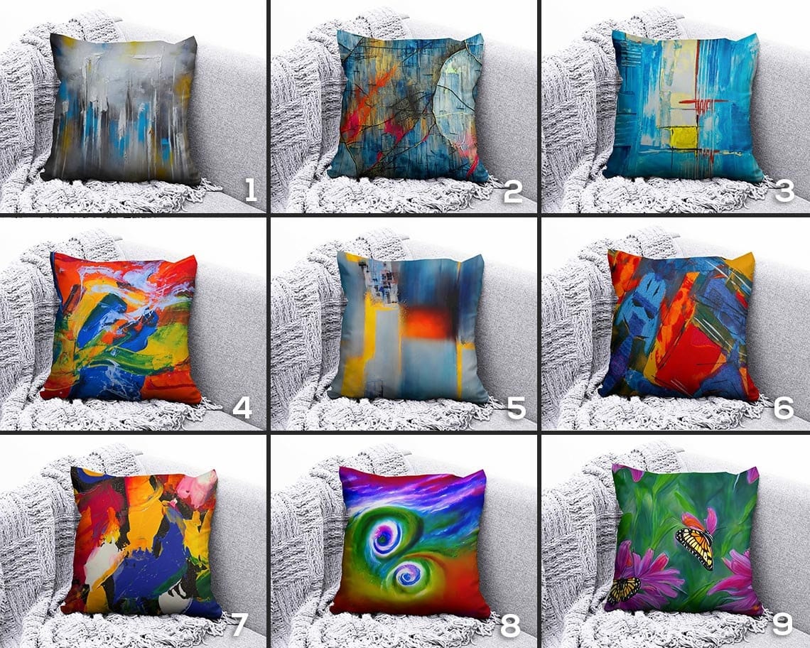 Onay Abstract Colourful Art Deco Cushion Cover Artistic Accent Pillow Covers