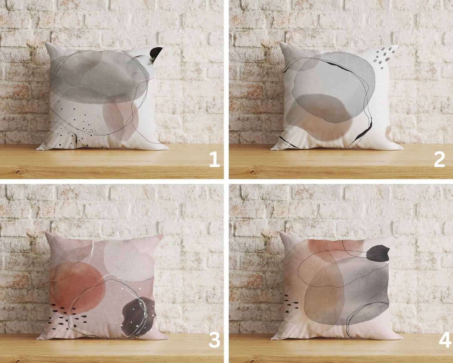 Onay Home Textile Abstract Cushion Cover Blush Boho Pillow Cover Mid Century