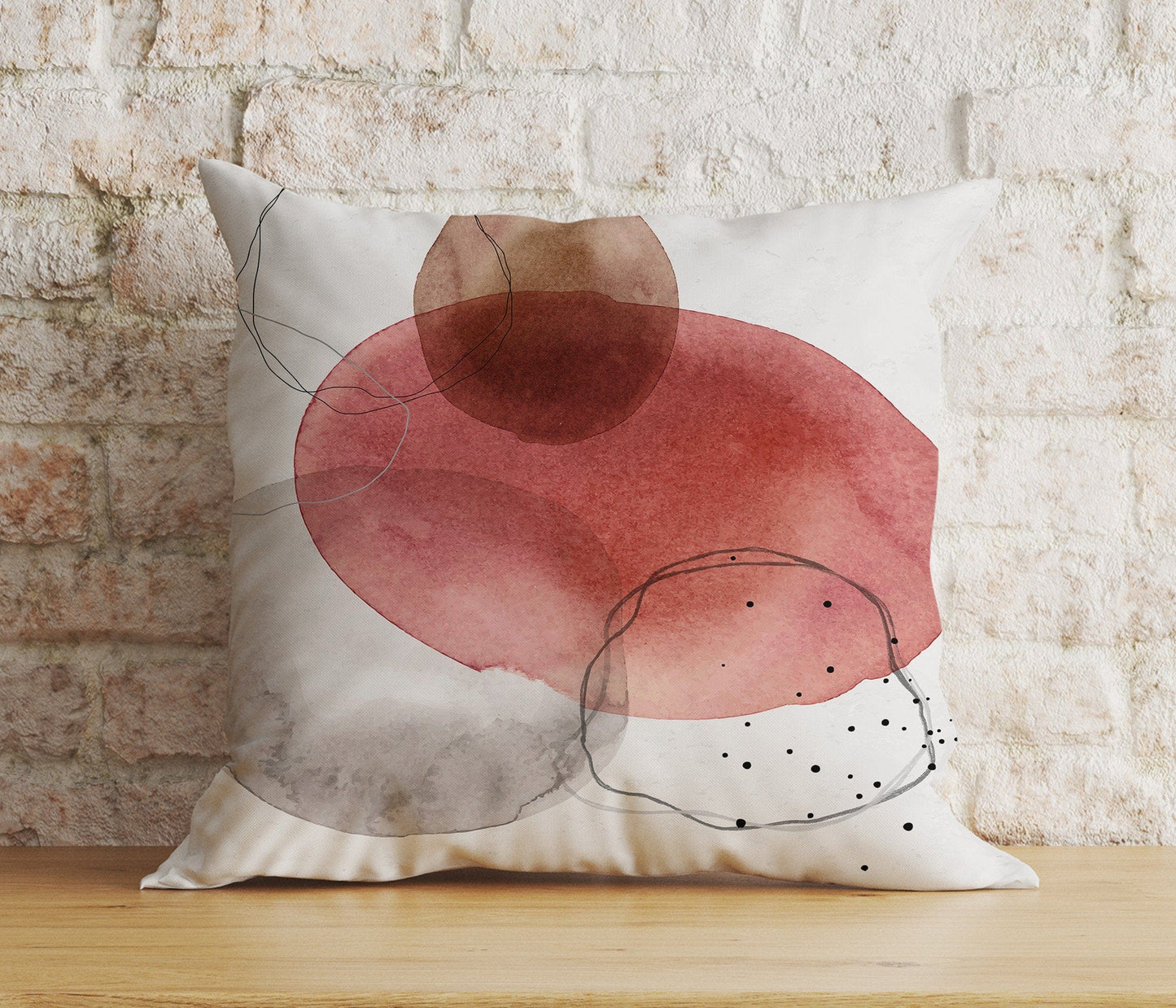 Onay 3 / 12 x 12 inch (30 x 30 cm) Double Side Abstract Cushion Cover Mid Century Modern Pillow Cover Minimalist Drawing