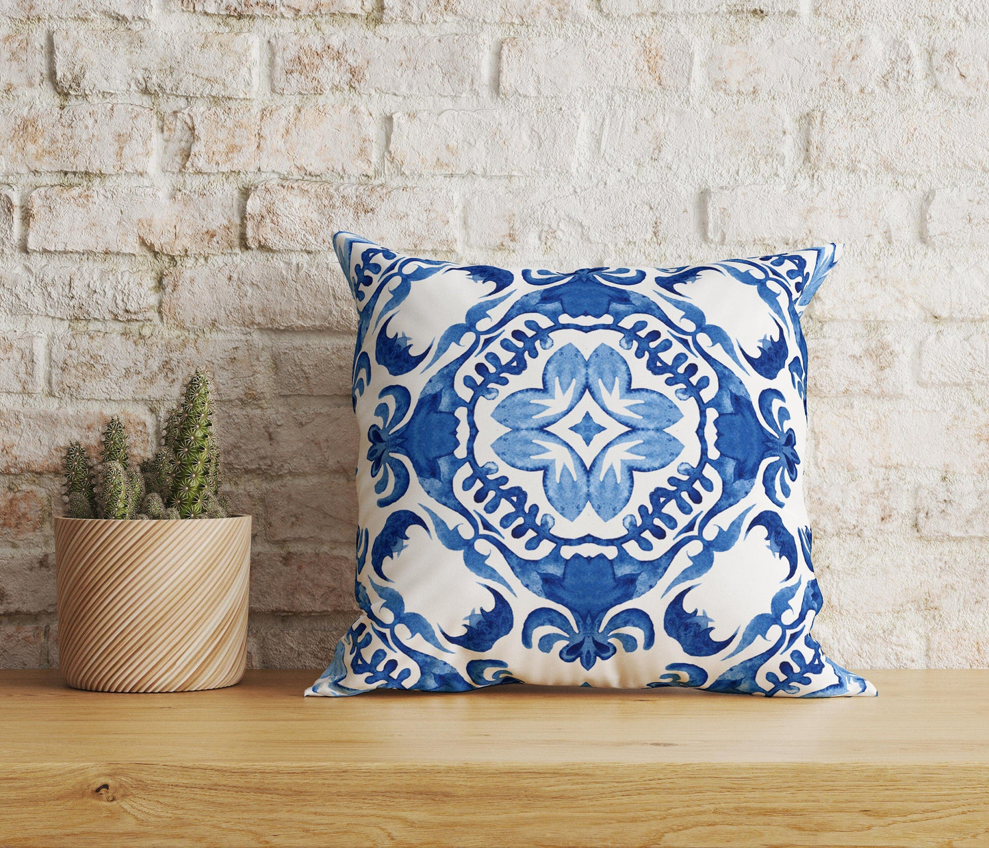 Onay Home Textile 5 / 12 x 12 inch (30 x 30 cm) Double Side Abstract Damask Flower Ornamental Watercolor Cushion Covers