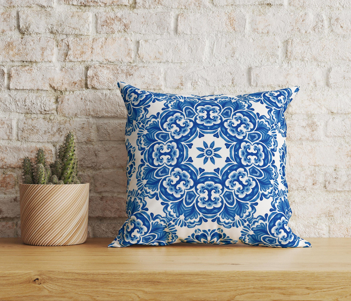 Onay Home Textile 2 / 12 x 12 inch (30 x 30 cm) Double Side Abstract Damask Flower Ornamental Watercolor Cushion Covers