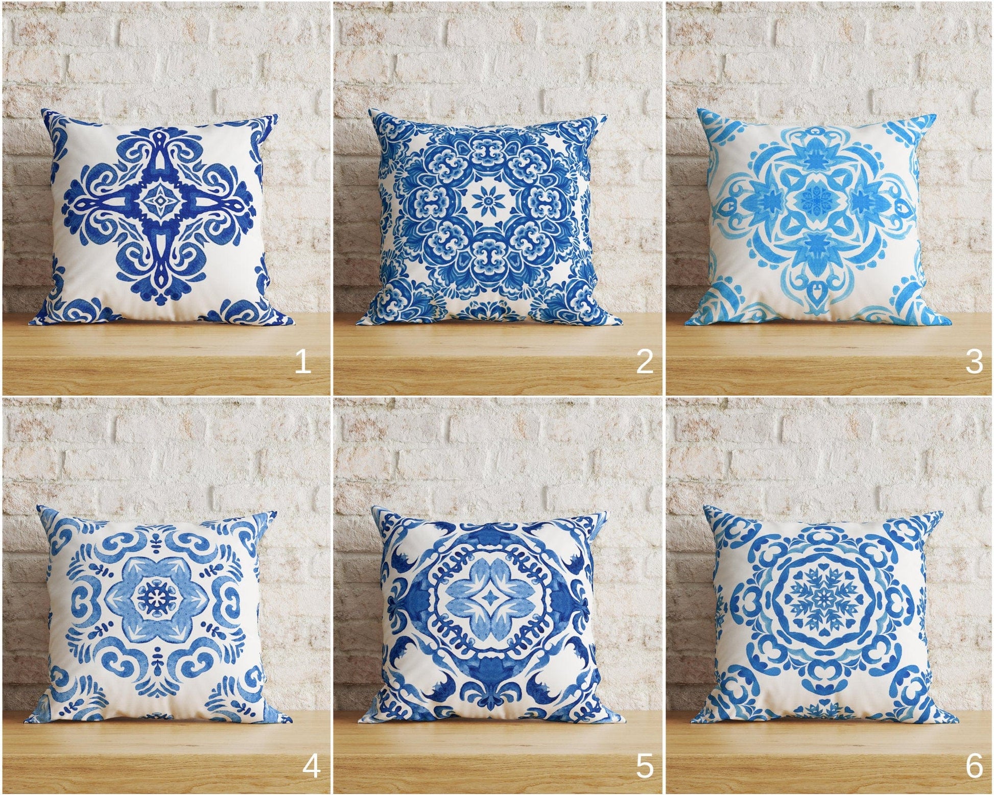Onay Home Textile Abstract Damask Flower Ornamental Watercolor Cushion Covers