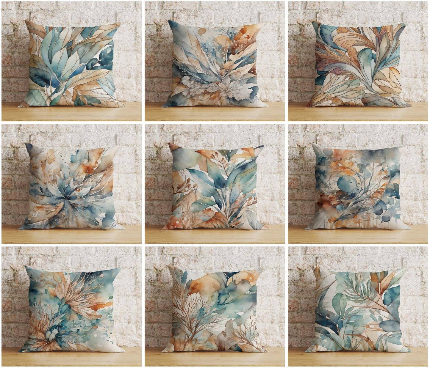 Onay Home Textile Cushion Covers Abstract Elegance Cushion Cover Watercolour Leaf Design