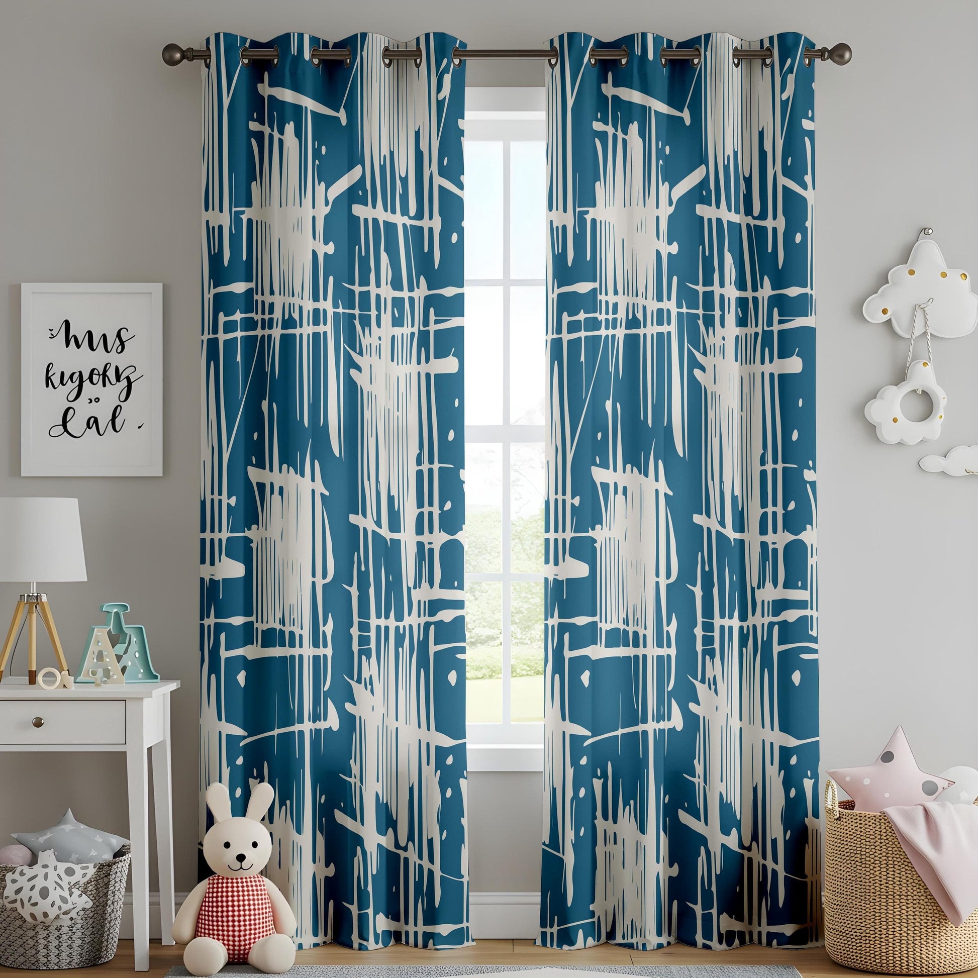 Onay Abstract Expressionist Curtains – Urban Graffiti & Paint Splash Design