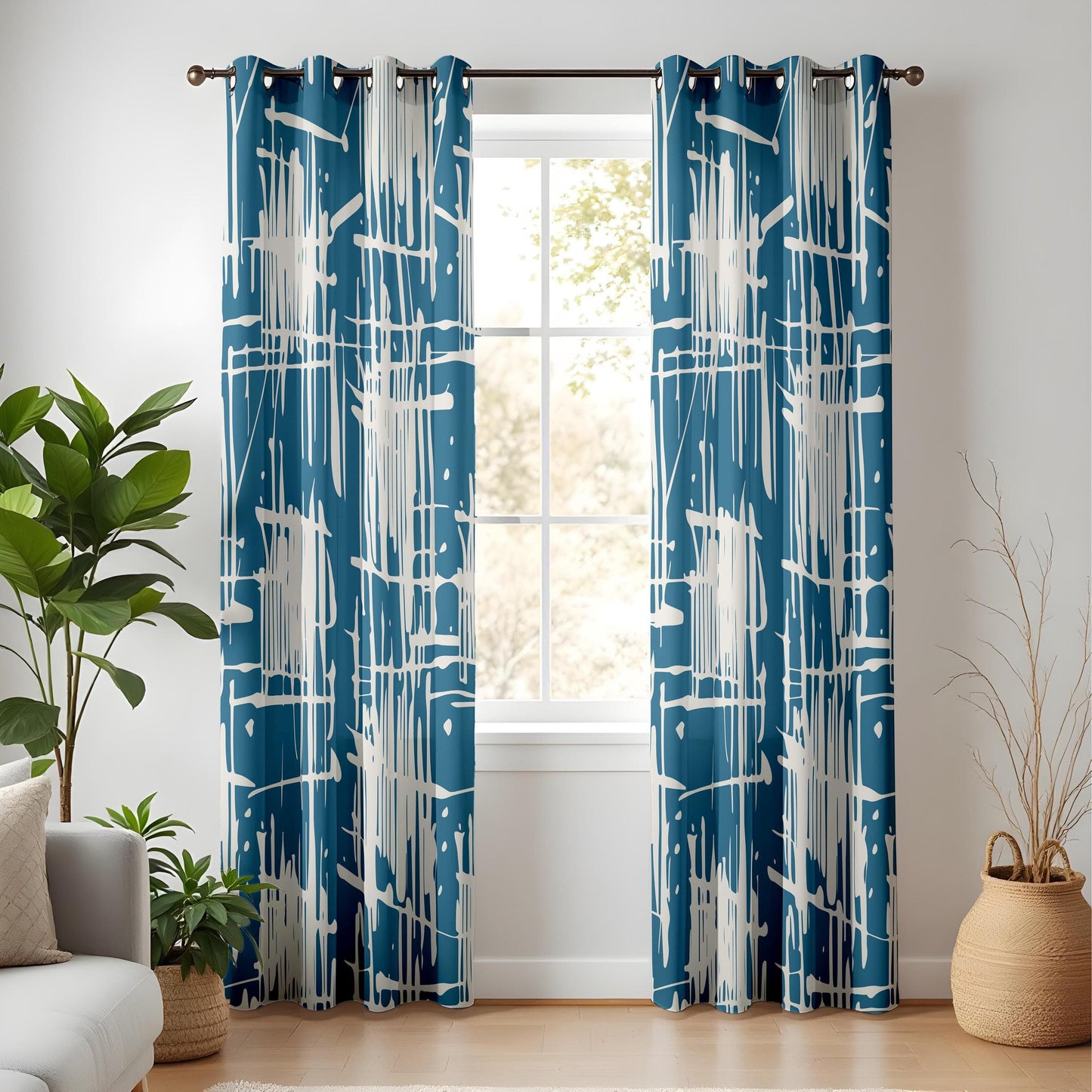 Onay Abstract Expressionist Curtains – Urban Graffiti & Paint Splash Design