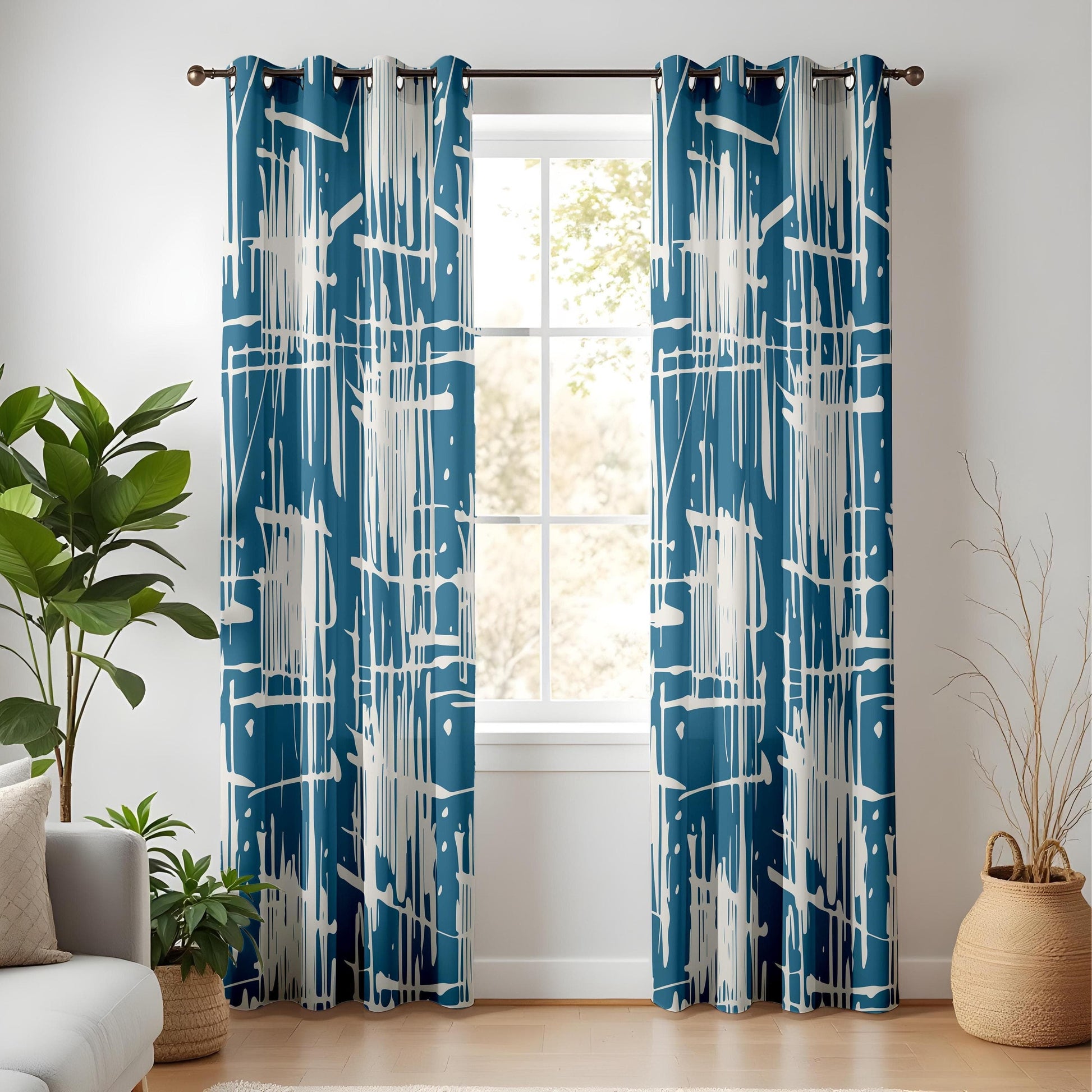 Onay Abstract Expressionist Curtains – Urban Graffiti & Paint Splash Design