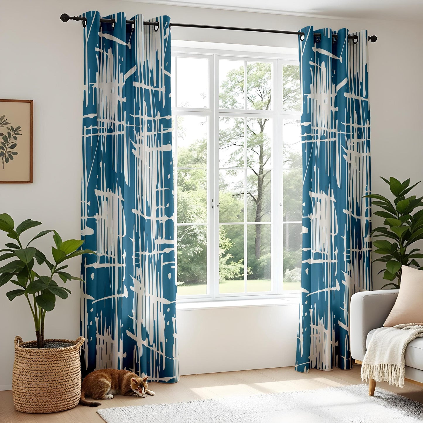 Onay Abstract Expressionist Curtains – Urban Graffiti & Paint Splash Design