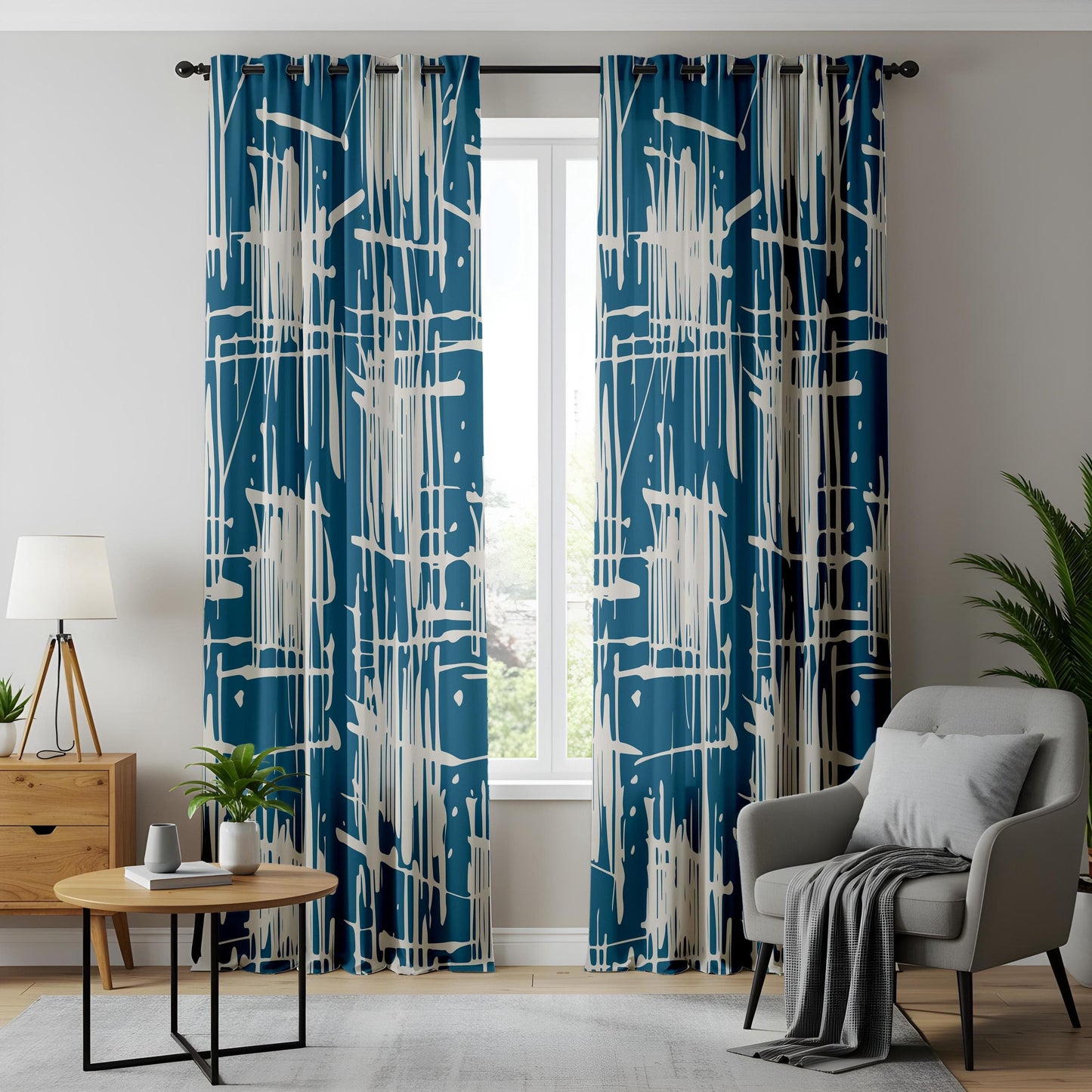 Onay Abstract Expressionist Curtains – Urban Graffiti & Paint Splash Design