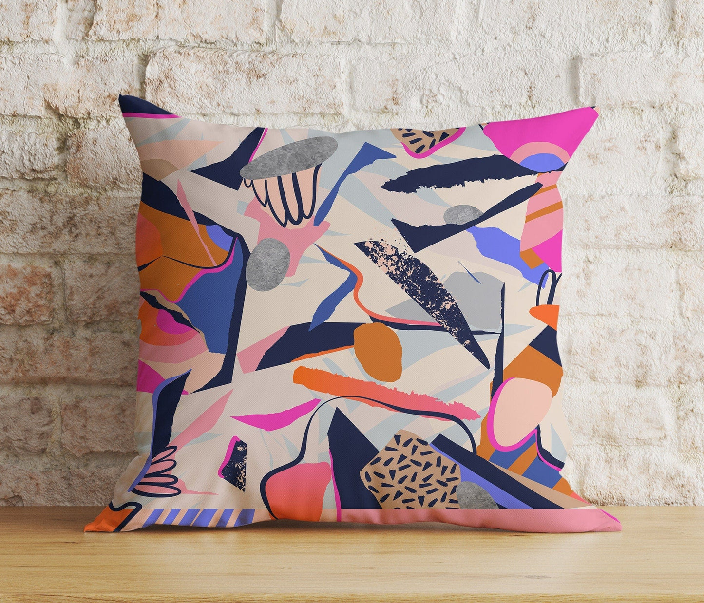 Onay 2 / 12 x 12 inch (30 x 30 cm) Double Side Abstract Floral Cushion Cover Mid Century Modern Flower Pillow Cover