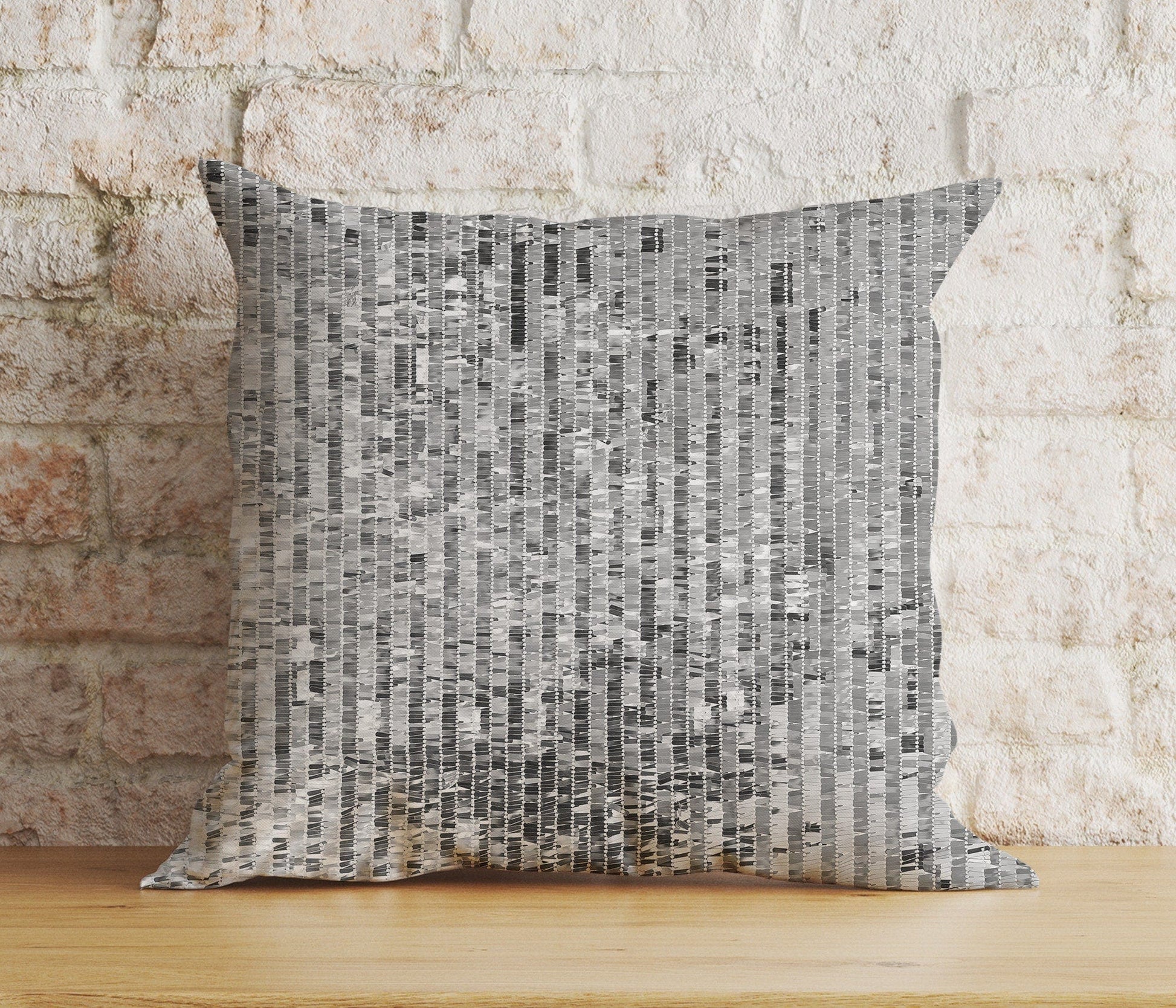 Onay 7 / 12 x 12 inch (30 x 30 cm) Double Side Abstract Gray Cushion Cover Retro Silver Pillow Cover