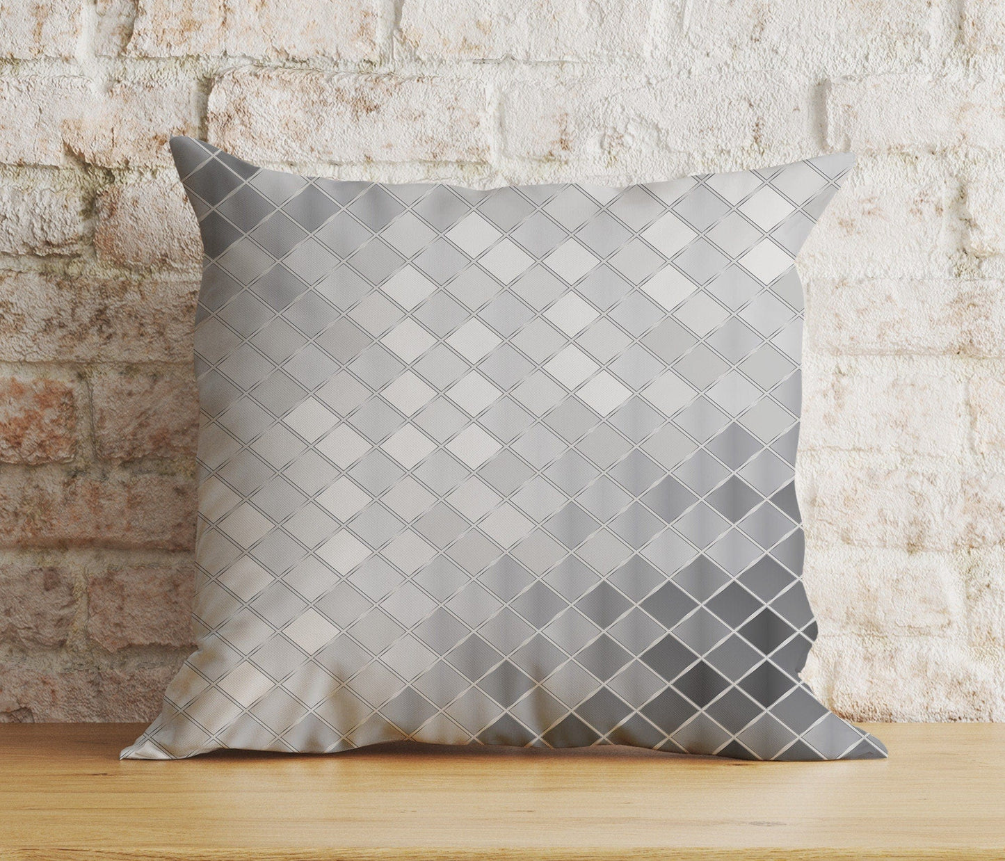 Onay 3 / 12 x 12 inch (30 x 30 cm) Double Side Abstract Gray Cushion Cover Retro Silver Pillow Cover