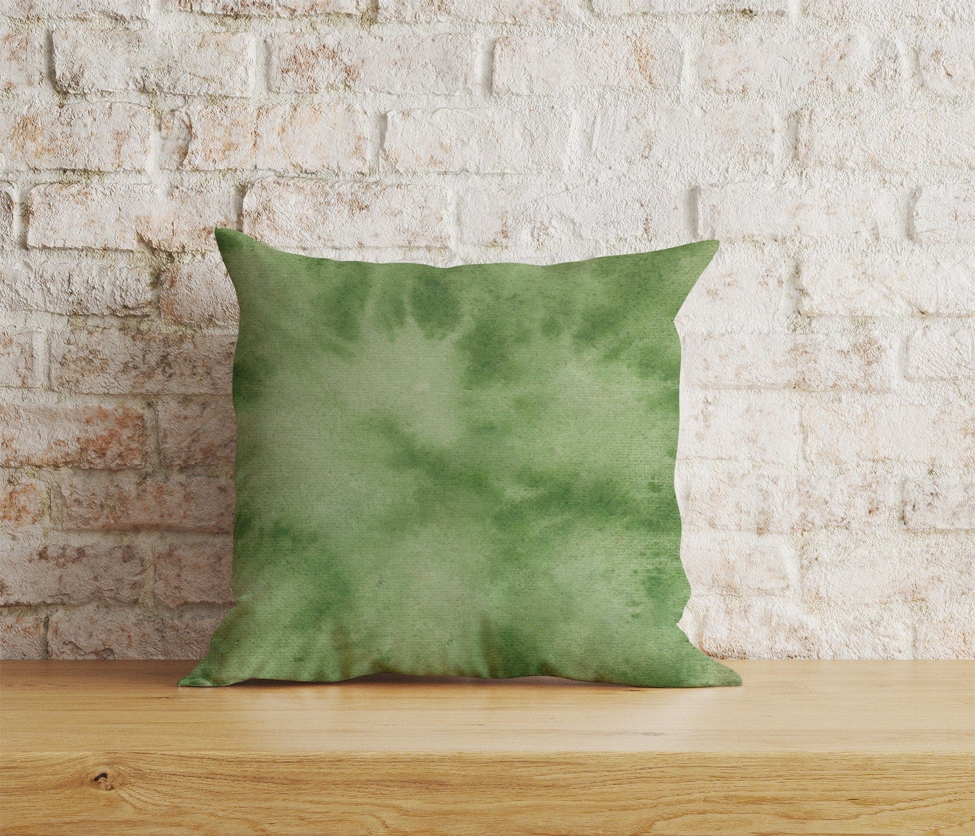 Onay Home Textile 3 / 12 x 12 inch (30 x 30 cm) Double Side Abstract Green Print Cushion Cover Rusty Green Pillow Cover