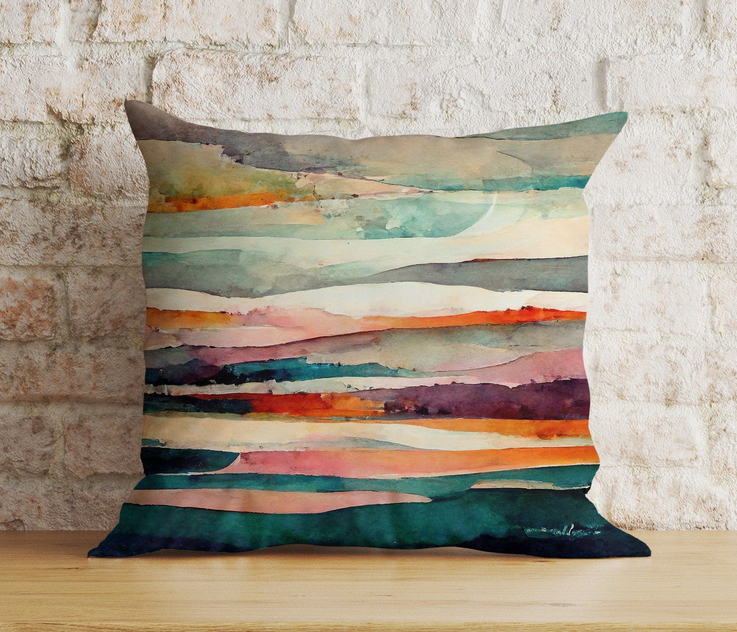Onay Cushion Covers 6 / 12 x 12 inch (30 x 30 cm) Double Side Abstract Landscape Cushion Cover Mountain View Pillow Cover Living Room