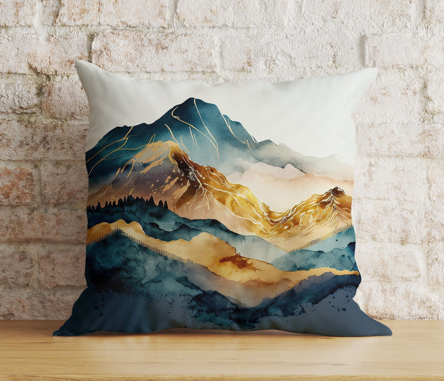 Onay Cushion Covers 5 / 12 x 12 inch (30 x 30 cm) Double Side Abstract Landscape Cushion Cover Mountain View Pillow Cover Living Room