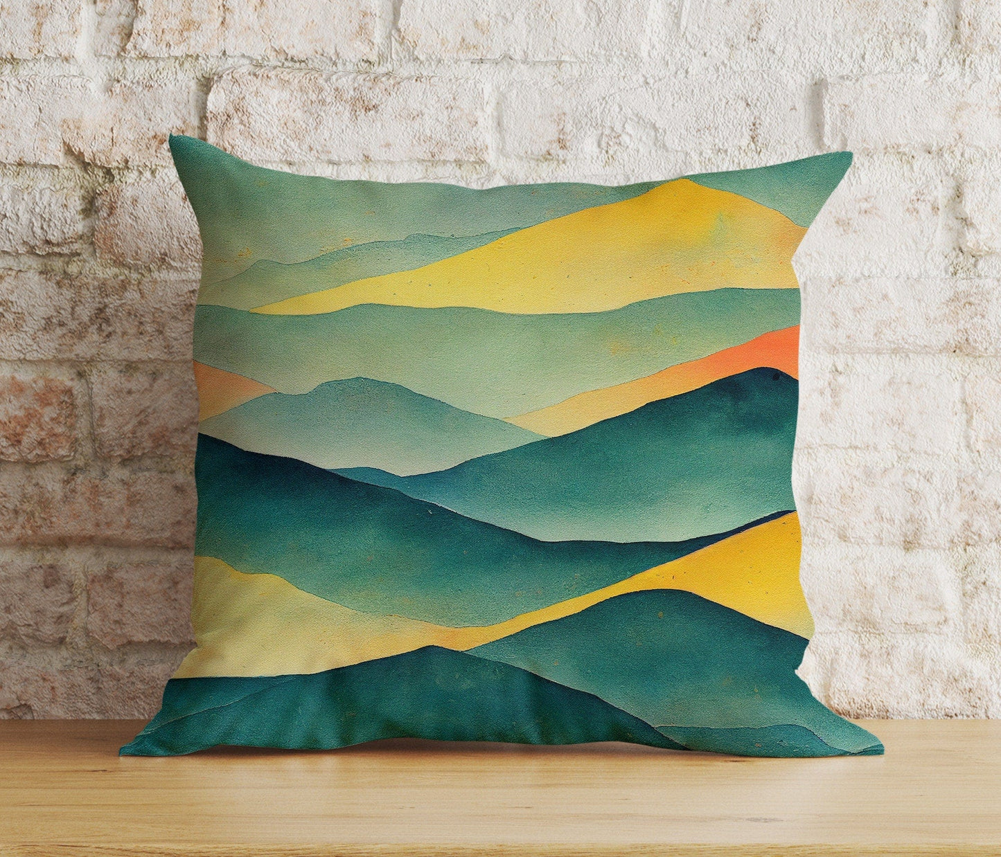 Onay Cushion Covers 2 / 12 x 12 inch (30 x 30 cm) Double Side Abstract Landscape Cushion Cover Mountain View Pillow Cover Living Room