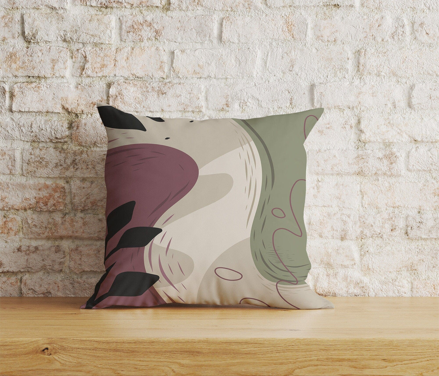 Onay Home Textile Cushion Covers 4 / 12 x 12 inch (30 x 30 cm) Double Side Abstract Leaves Cushion Cover Minimalist Flower Pillow Case