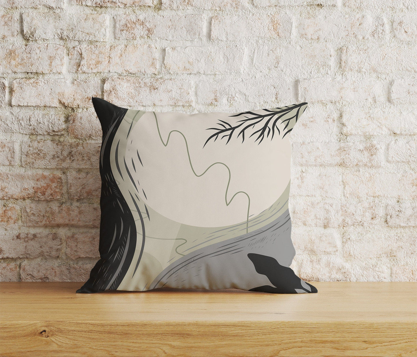 Onay Home Textile Cushion Covers 3 / 12 x 12 inch (30 x 30 cm) Double Side Abstract Leaves Cushion Cover Minimalist Flower Pillow Case