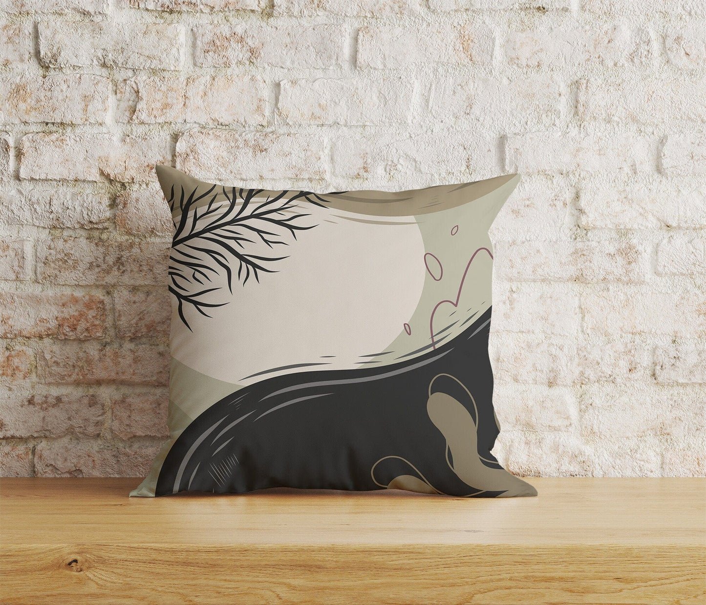 Onay Home Textile Cushion Covers 2 / 12 x 12 inch (30 x 30 cm) Double Side Abstract Leaves Cushion Cover Minimalist Flower Pillow Case