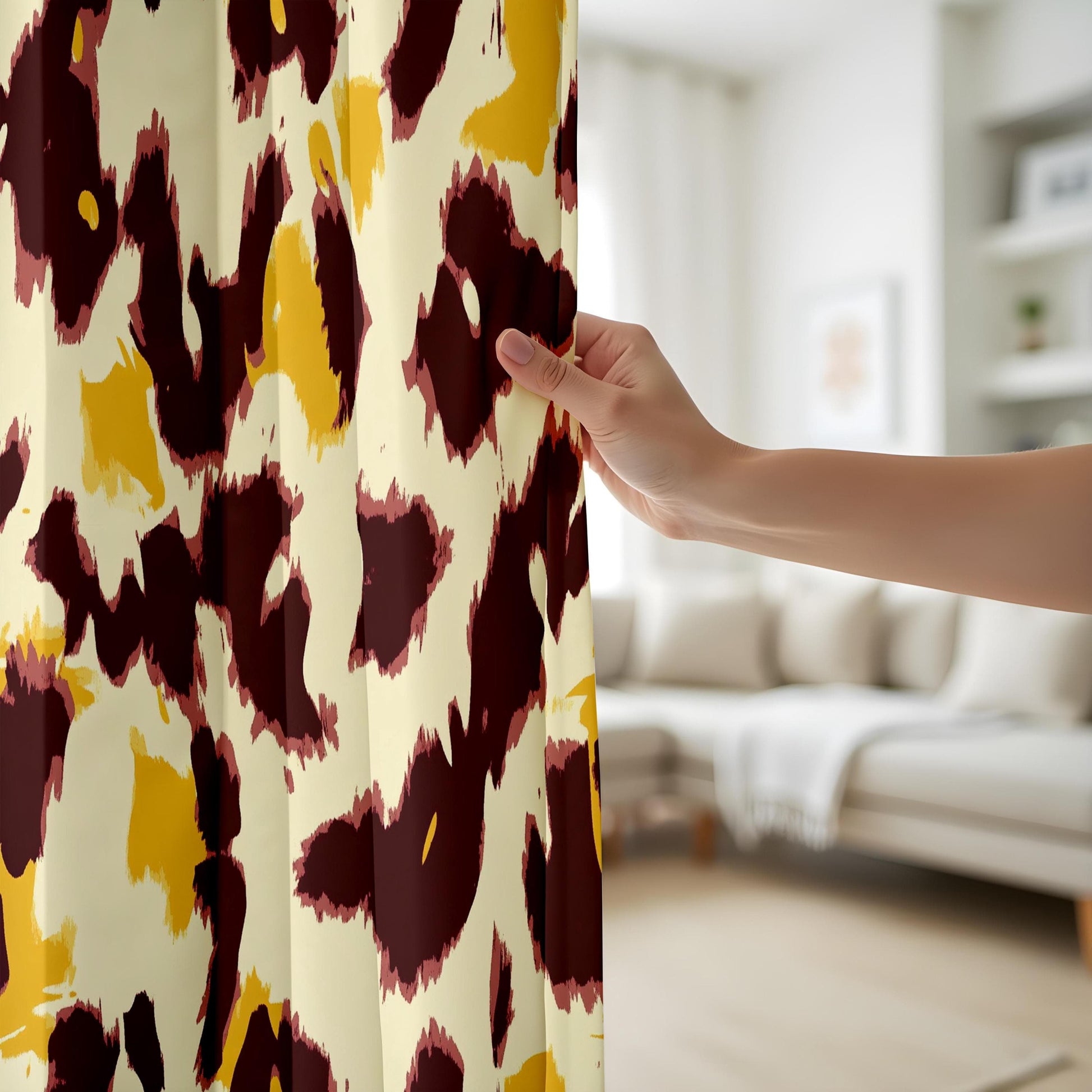 Onay Abstract Leopard Print Curtains, Modern Animal Print Drapes