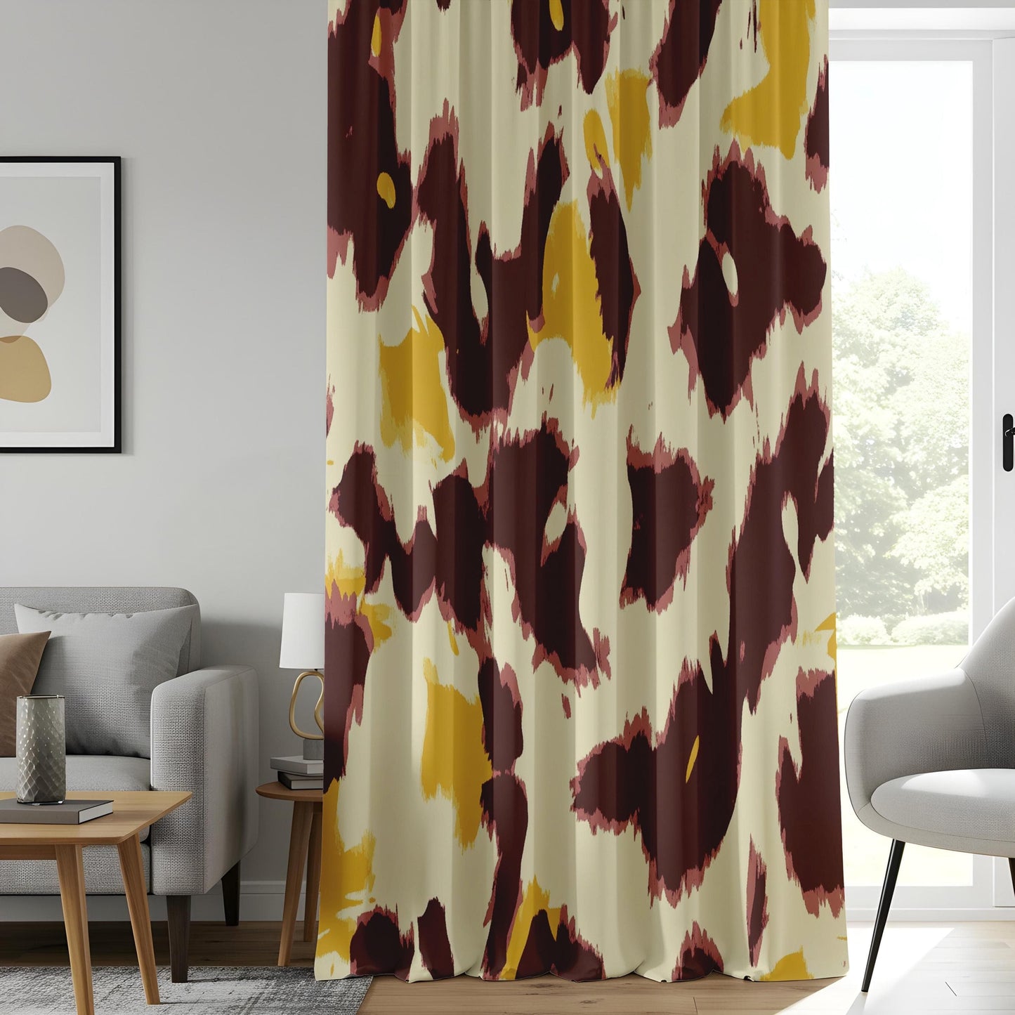 Onay Abstract Leopard Print Curtains, Modern Animal Print Drapes