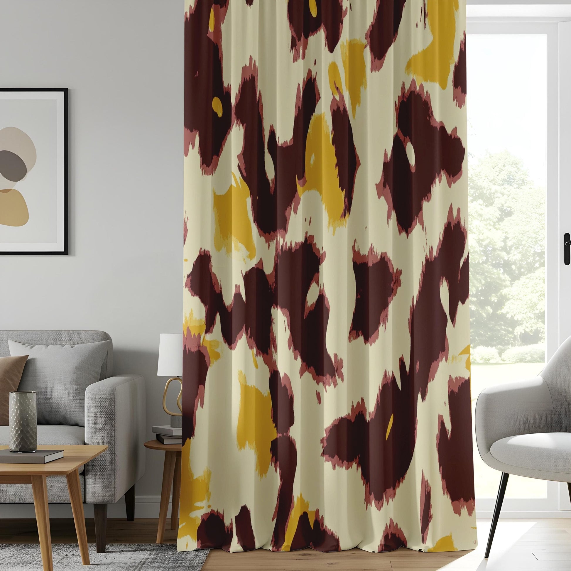 Onay Abstract Leopard Print Curtains, Modern Animal Print Drapes
