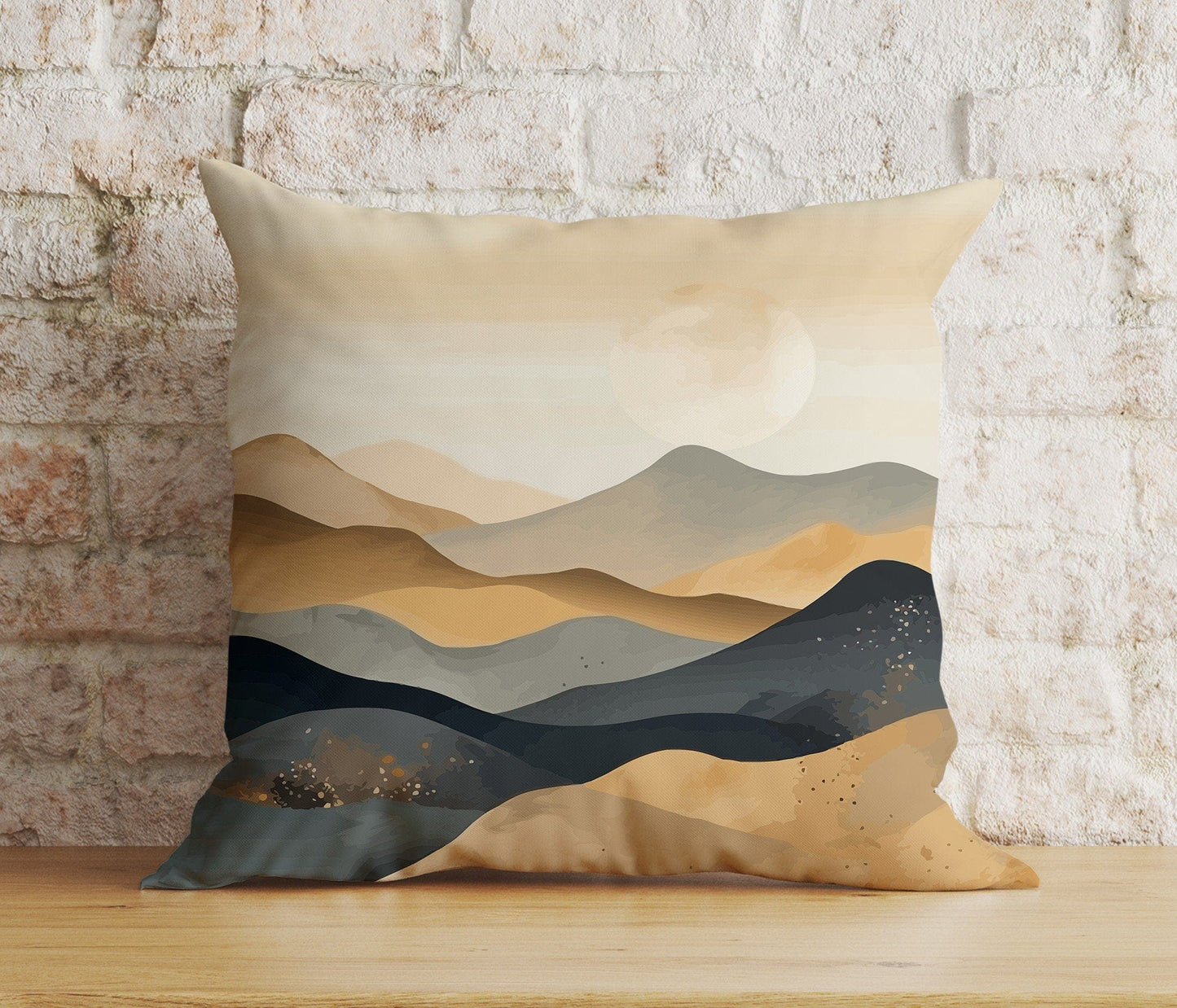 Onay 2 / 12 x 12 inch (30 x 30 cm) Double Side Abstract Modern Cushion Cover Landscape Mountain Euro Pillow Shams Cover