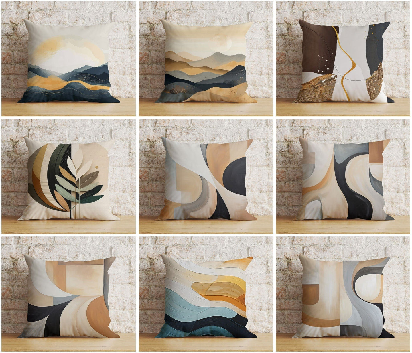 Onay Abstract Modern Cushion Cover Landscape Mountain Euro Pillow Shams Cover
