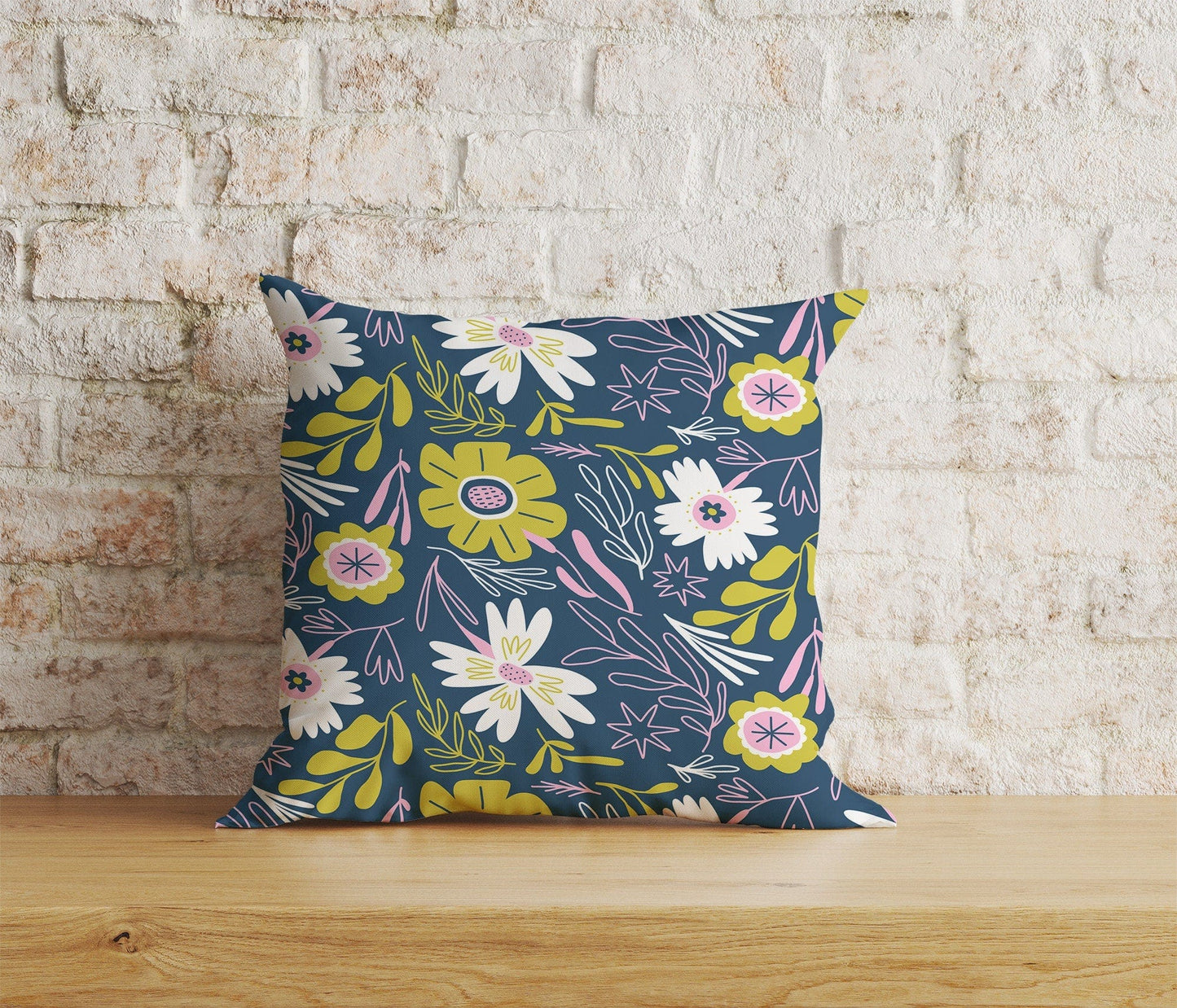 Onay Home Textile Cushion Covers 6 / 12 x 12 inch (30 x 30 cm) Double Side Abstract Multicoloured Flowers Cushion Cover Scandinavian